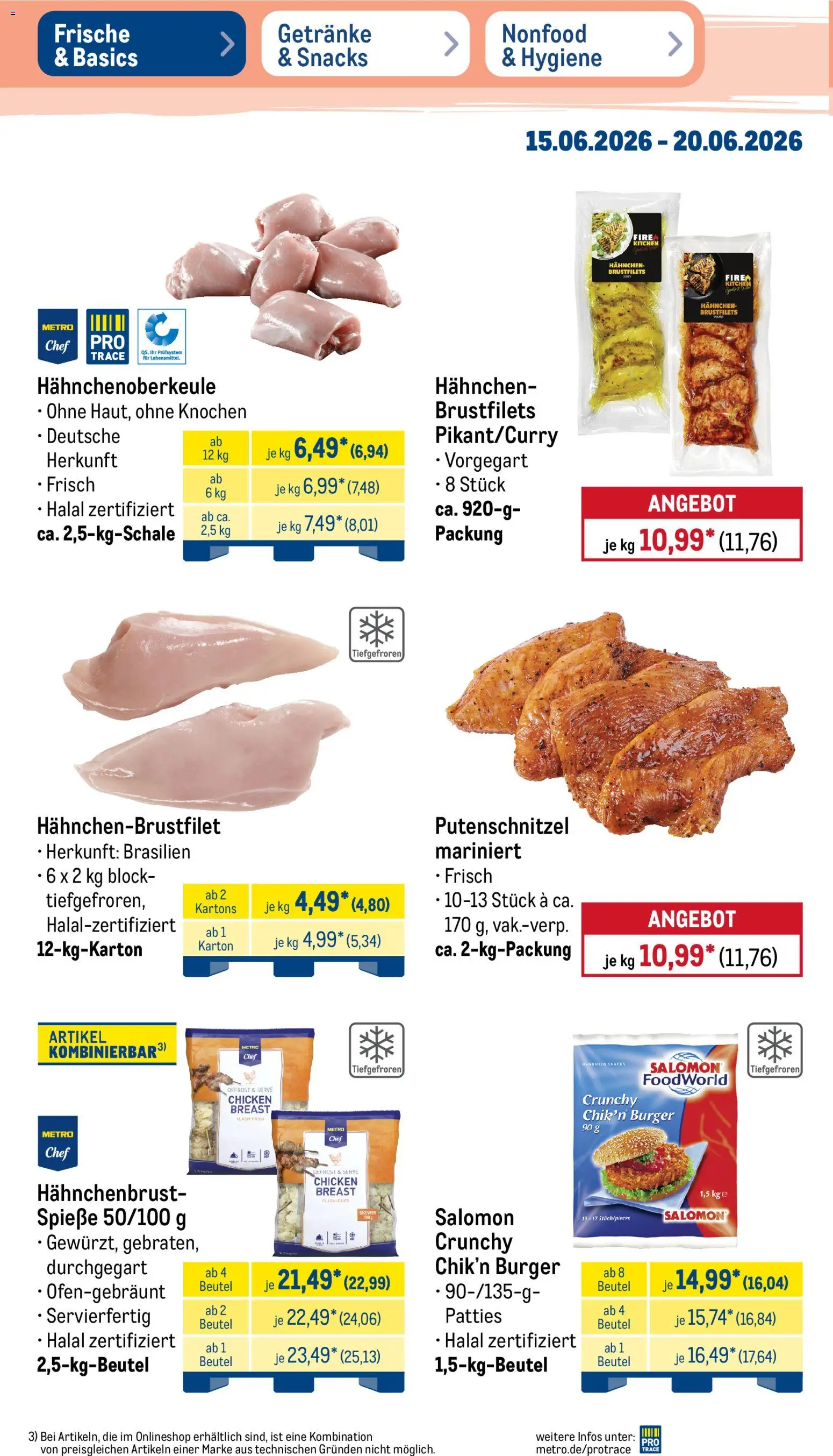 Metro Non Food & Hygiene – gültig ab 15.06.2026 | Seite: 38 | Produkte: Hahnchen, Spieße, Putenschnitzel, Hahnchenbrust