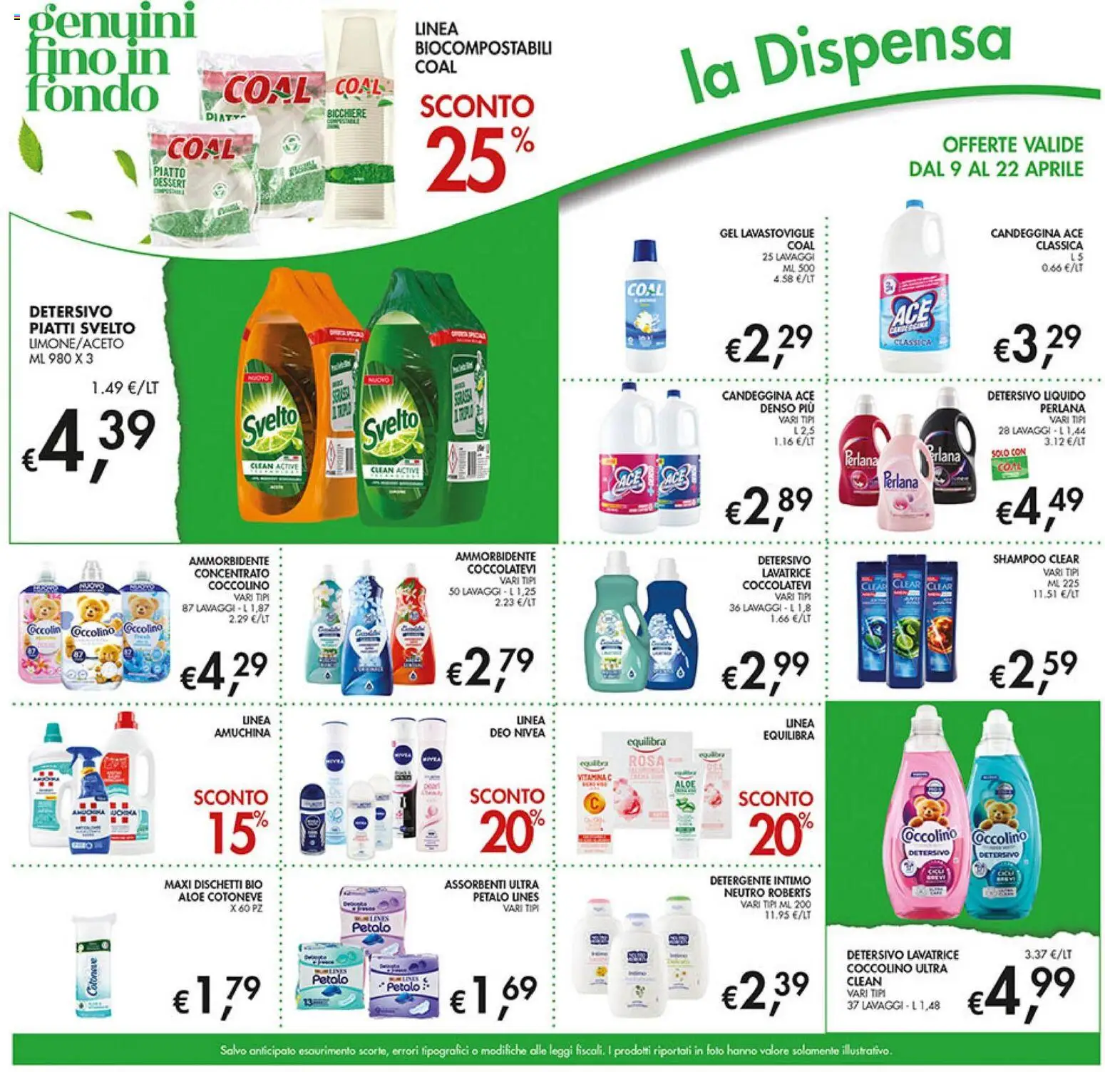 Volantino Coal del 09.04.2026 | Pagina: 25 | Prodotti: Shampoo, Detergente intimo, Detergente, Lavatrice
