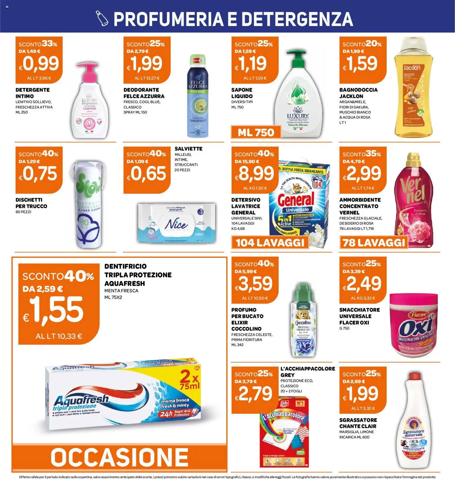 Volantino Ekom del 11/08/2026 | Pagina: 10 | Prodotti: Deodorante, Dentifricio, Detergente, Sgrassatore