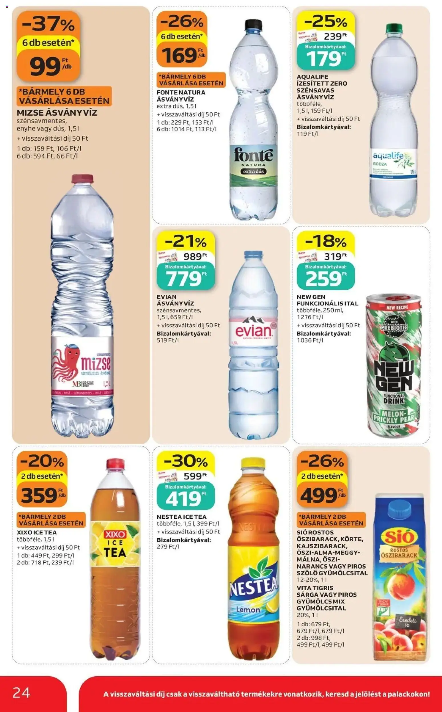 Auchan akciós ujság - amely érvényes a következő dátumtól: 2026.09.24. | Oldal: 24 | Termékek: Gyümölcsital, Nestea, Narancs, Tea