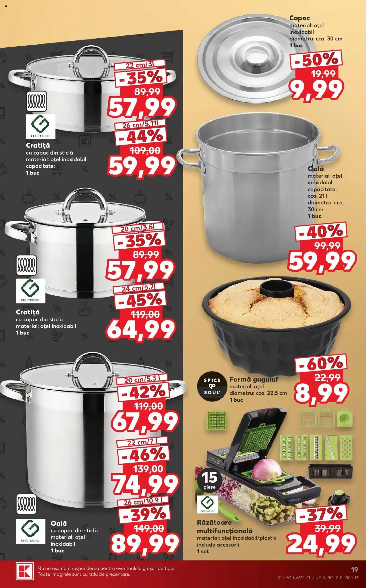 Noul catalog Kaufland – valabil de la 05.08.2026 | Pagină: 19 | Produse: Cratiță, Oală, Răzătoare