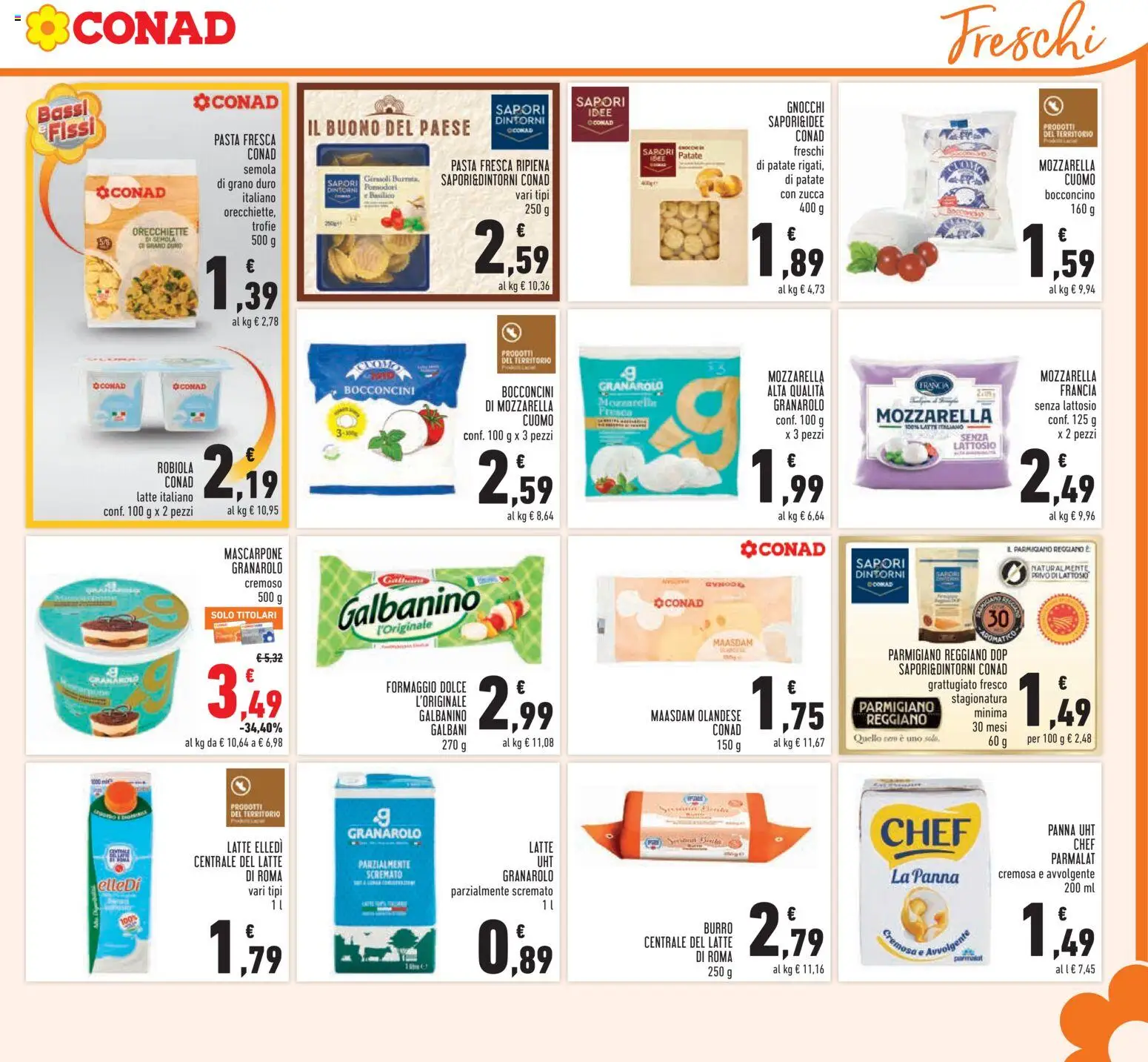 Volantino Conad del 22.04.2026 | Pagina: 9 | Prodotti: Latte, Burro, Pomodori, Parmigiano