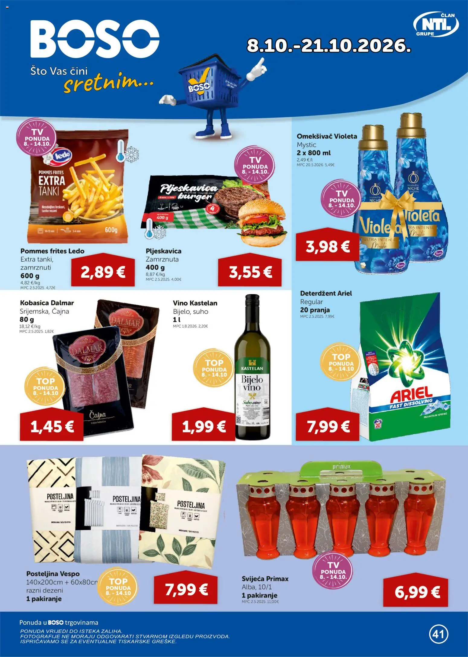 Boso katalog | vrijedi od 08.10.2026 | Stranica: 1 | Proizvodi: Pommes frites, Vino, Deterdžent, Violeta