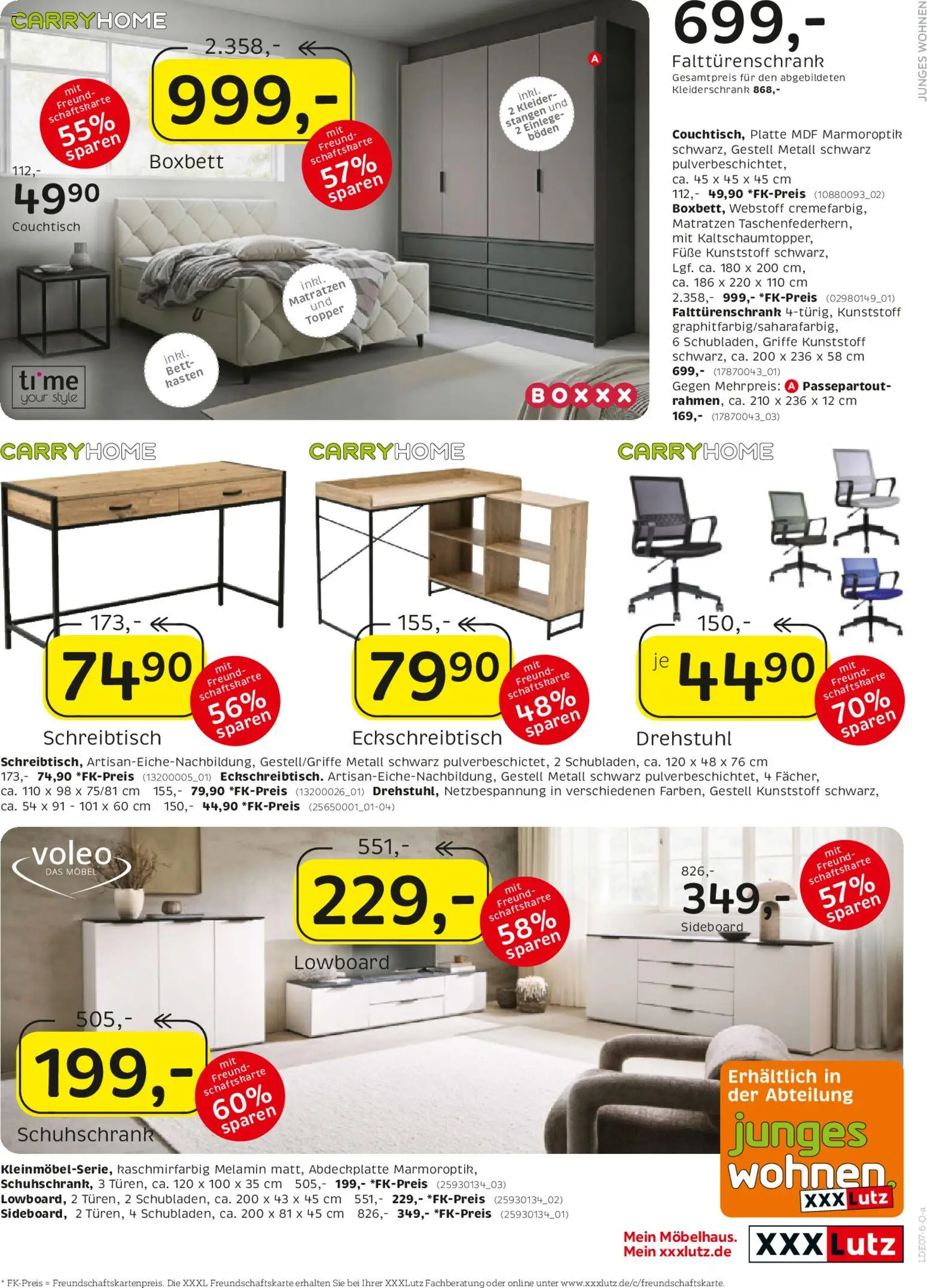 XXXLutz Deutschlands größter SSV – gültig ab 20.06.2026 | Seite: 23 | Produkte: Sideboard, Bett, Kleiderschrank, Couchtisch