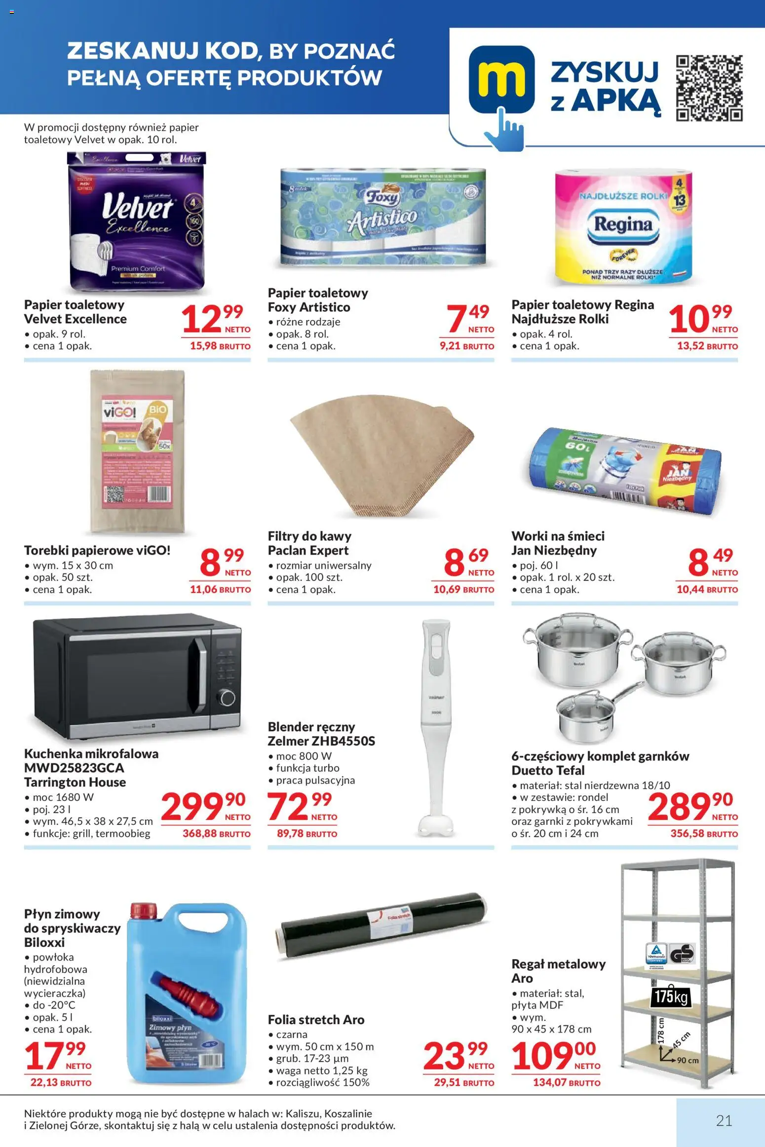 Makro gazetka od 15.09.2026 | Strona: 21 | Produkty: Rolki, Wycieraczka, Komplet garnków, Regał