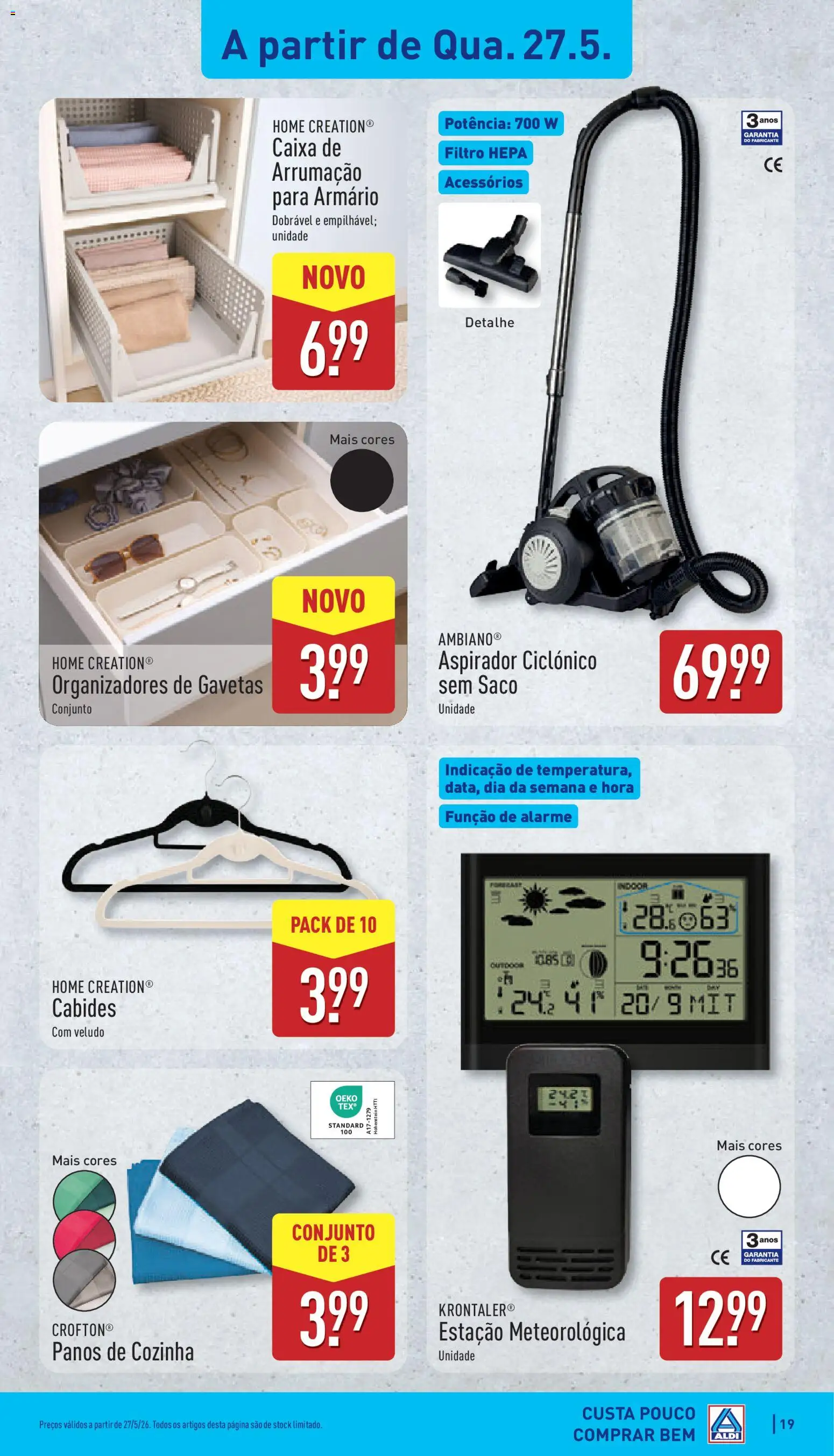 Aldi folheto │ válido de 25.05.2026 | Página: 19 | Produtos: Armário, Aspirador, Cabides, Caixa
