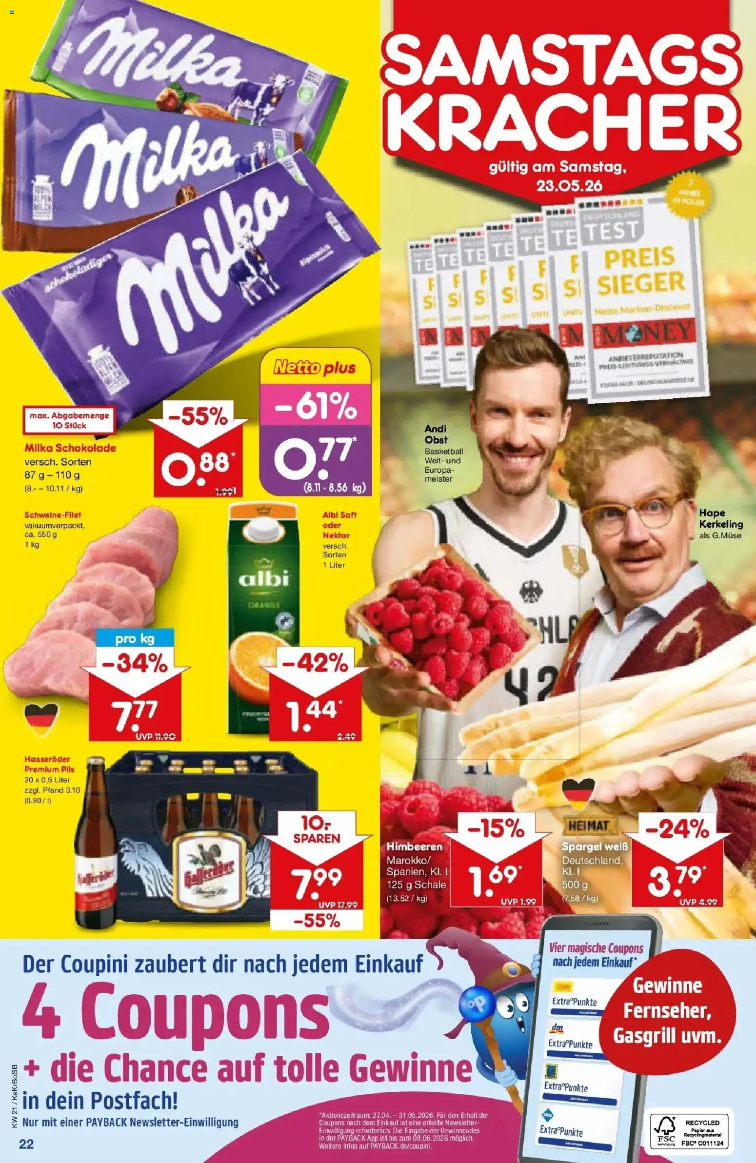 Netto Marken-Discount Prospekt Kruft	 – gültig ab 17.05.2026 | Seite: 24 | Produkte: Pils, Spargel, Milka, Schweinefilet