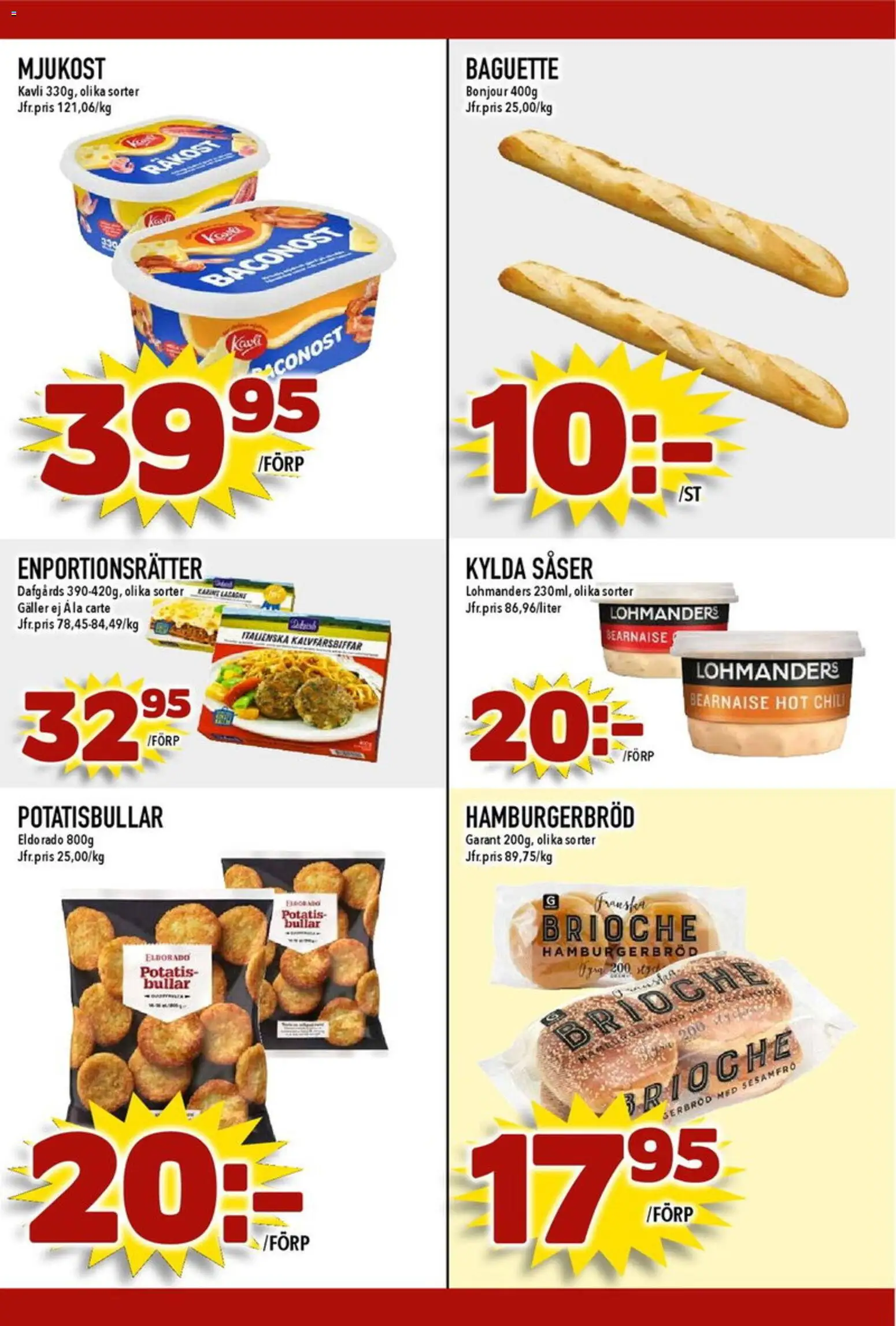 Matdax reklamblad aktuell från 08.06.2026 | Sida: 19 | Produkter: Baguette, Galler, Hamburgerbröd, Mjukost