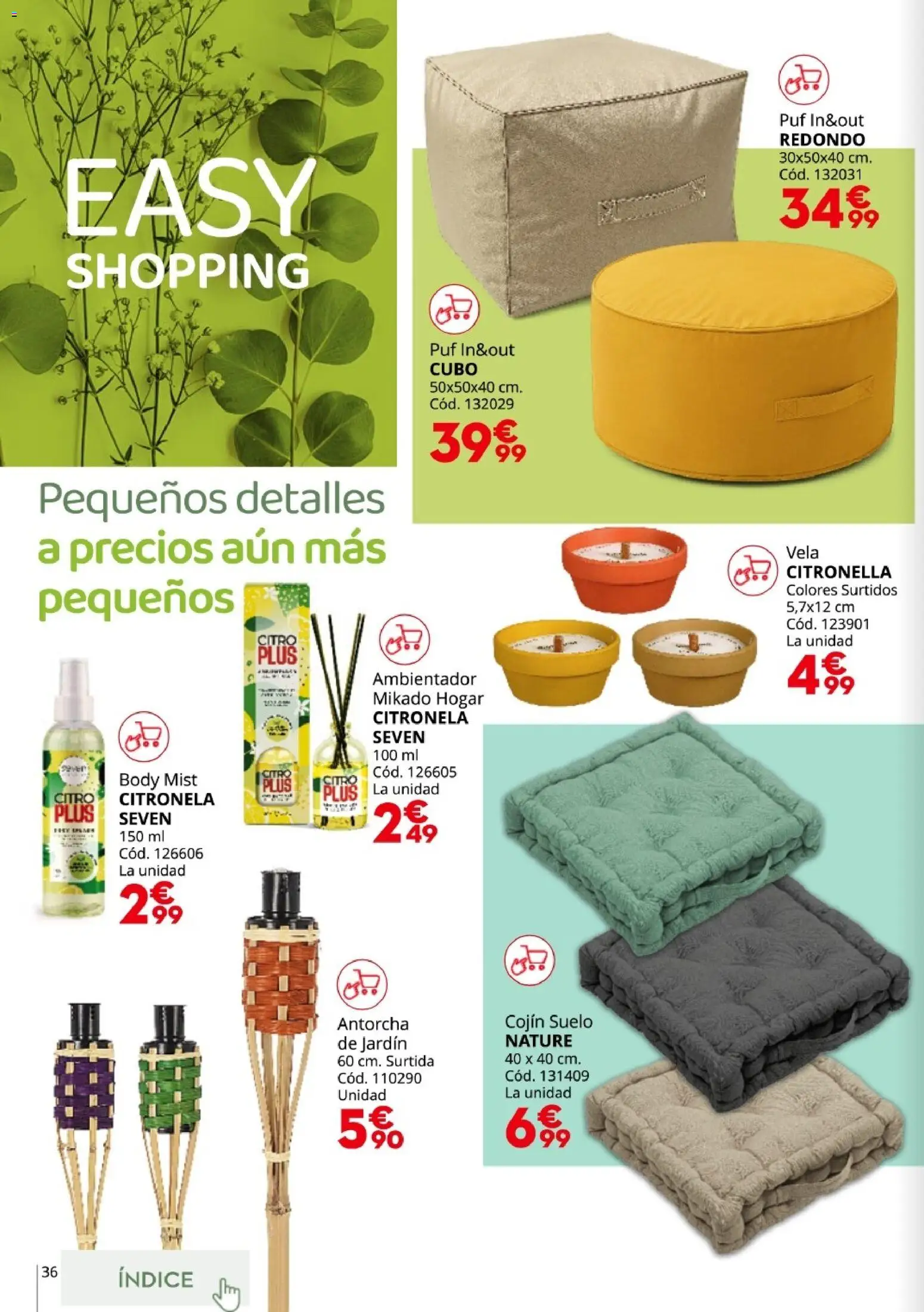 Conforama Guía Jardín 2026 │ válido desde el 19.03.2026 | Página: 36 | Productos: Vela, Body, Cojín