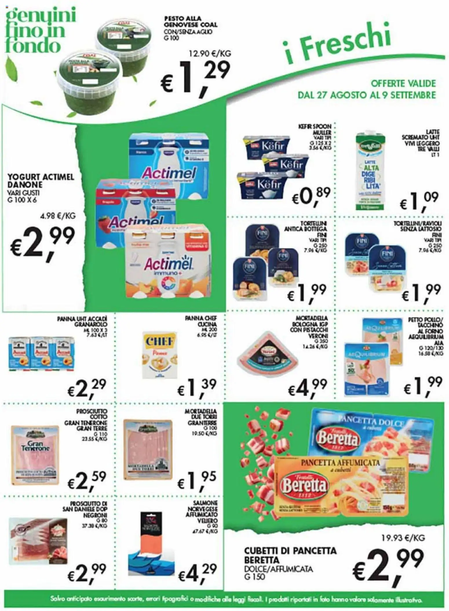 Volantino Coal del 27/08/2026 | Pagina: 7 | Prodotti: Kefir, Salmone, Tacchino, Senza lattosio