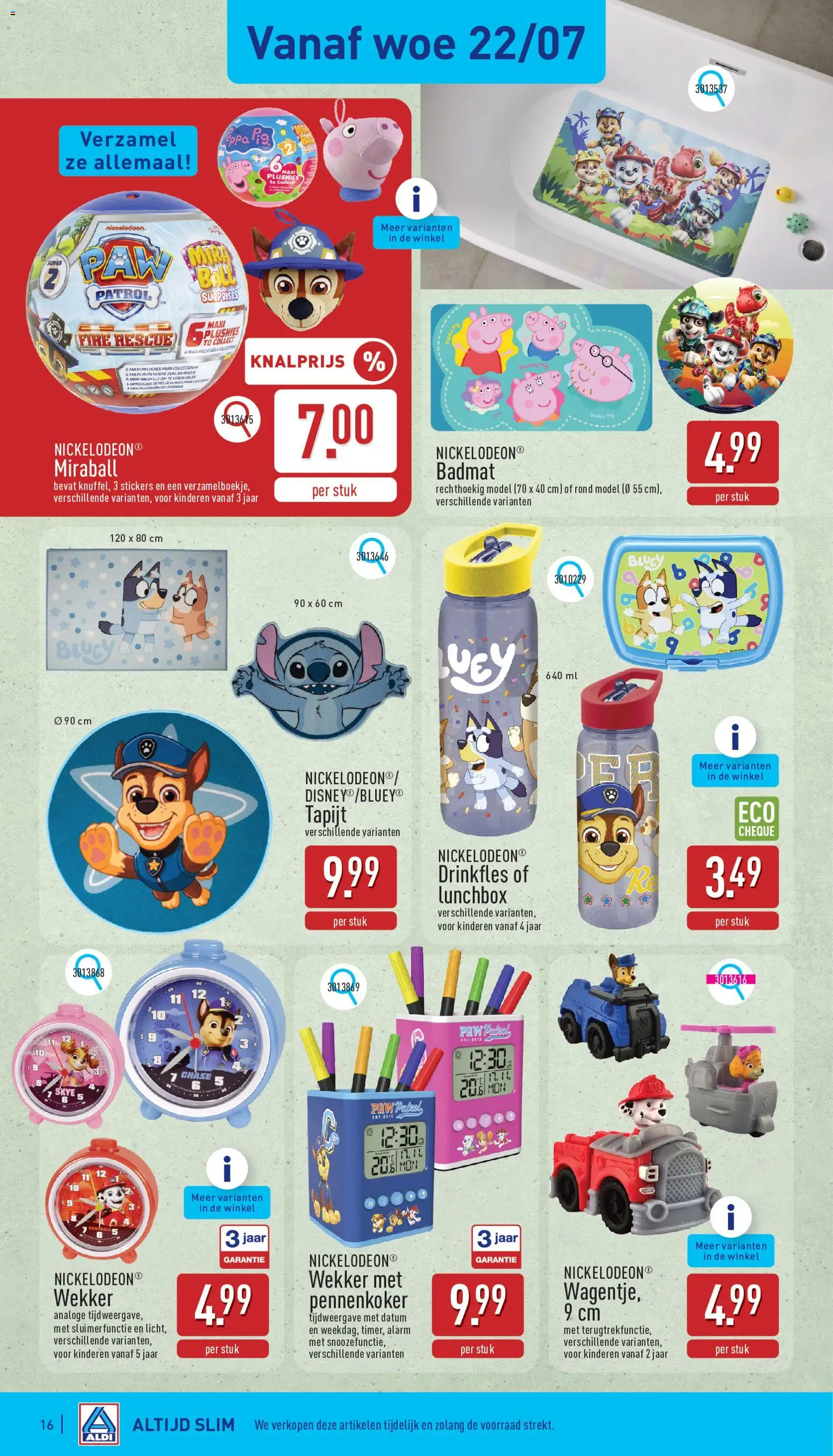{H1} | Pagina: 16 | Producten: Badmat, Wekker, Stickers, Pan
