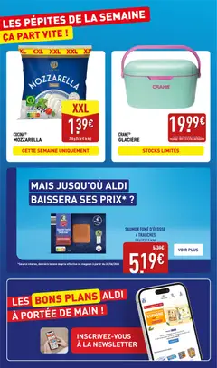 Aldi - Prévisualisation de CUISINE MOZZARELLA, Cucina Mozzarella Classic valide à partir de 04/08/2026 | Page: 2 | Produits: Saumon fumé, Mais, Glacière, Saumon