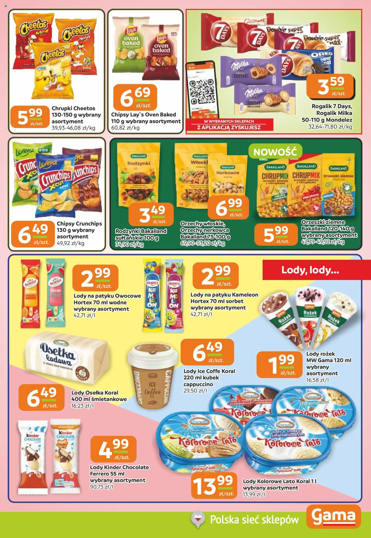 Gama gazetka od 10.09.2026 | Strona: 5 | Produkty: Chrupki, Sorbet, Orzechy, Kinder Chocolate