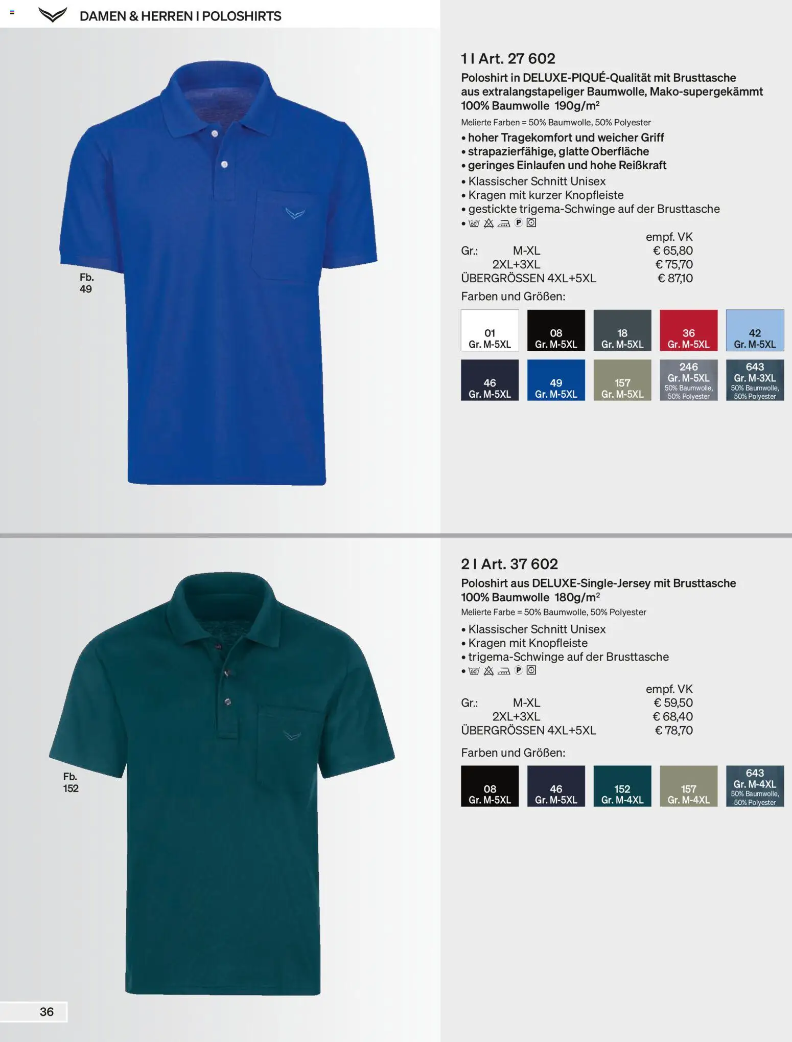 Trigema Prospekt – gültig ab 01.02.2026 | Seite: 36 | Produkte: Poloshirt