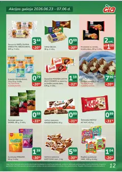 ČIA MARKET leidinys galioja nuo 2026.06.23 | Puslapis: 12 | Prekių: Grietinė, Vafliai, Guminukai, Saldainiai