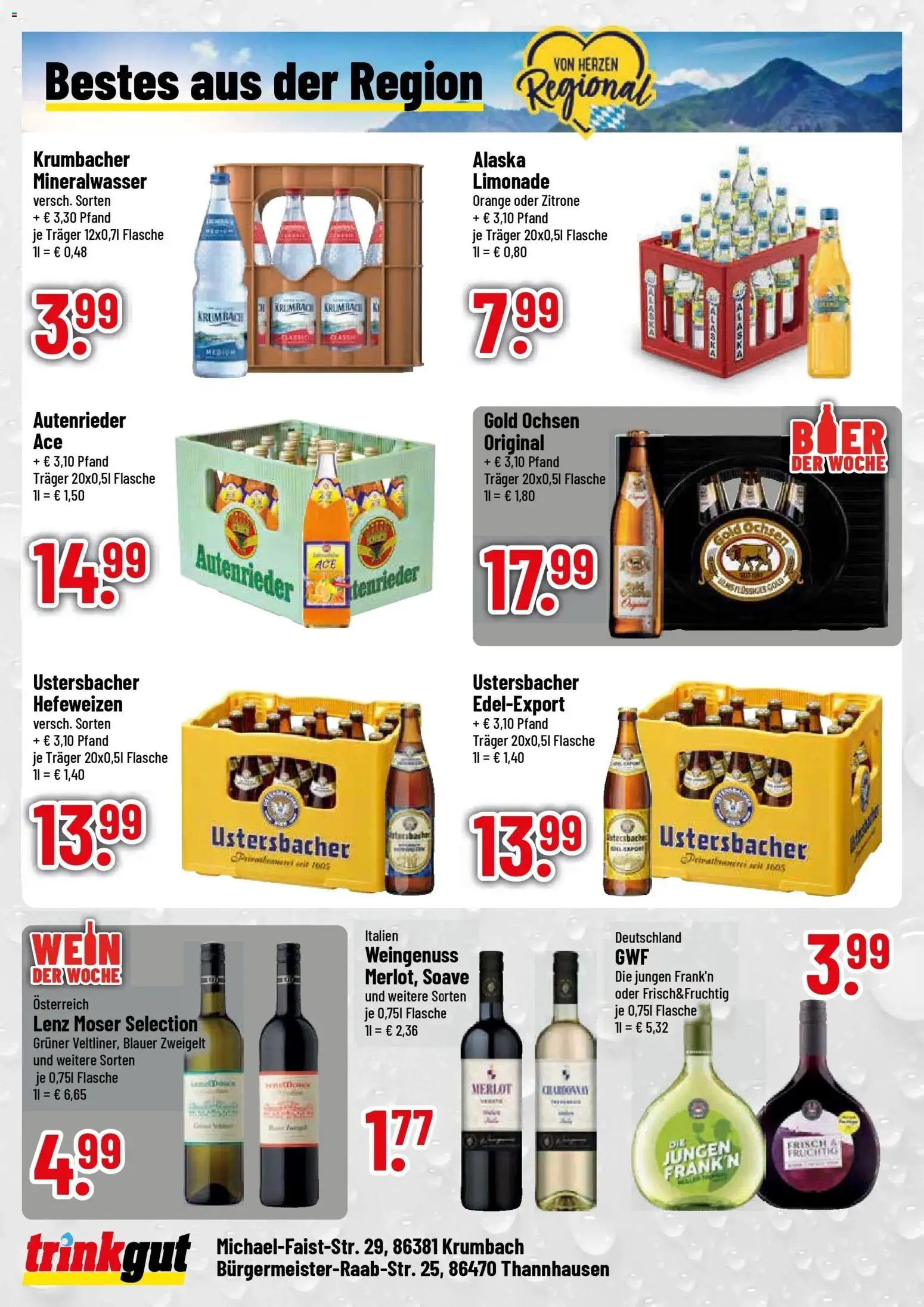 Trinkgut Prospekt Thannhausen (ab 17.08.2026) » Angebote online | Seite: 4 | Produkte: Merlot, Limonade, Mineralwasser, Zitrone