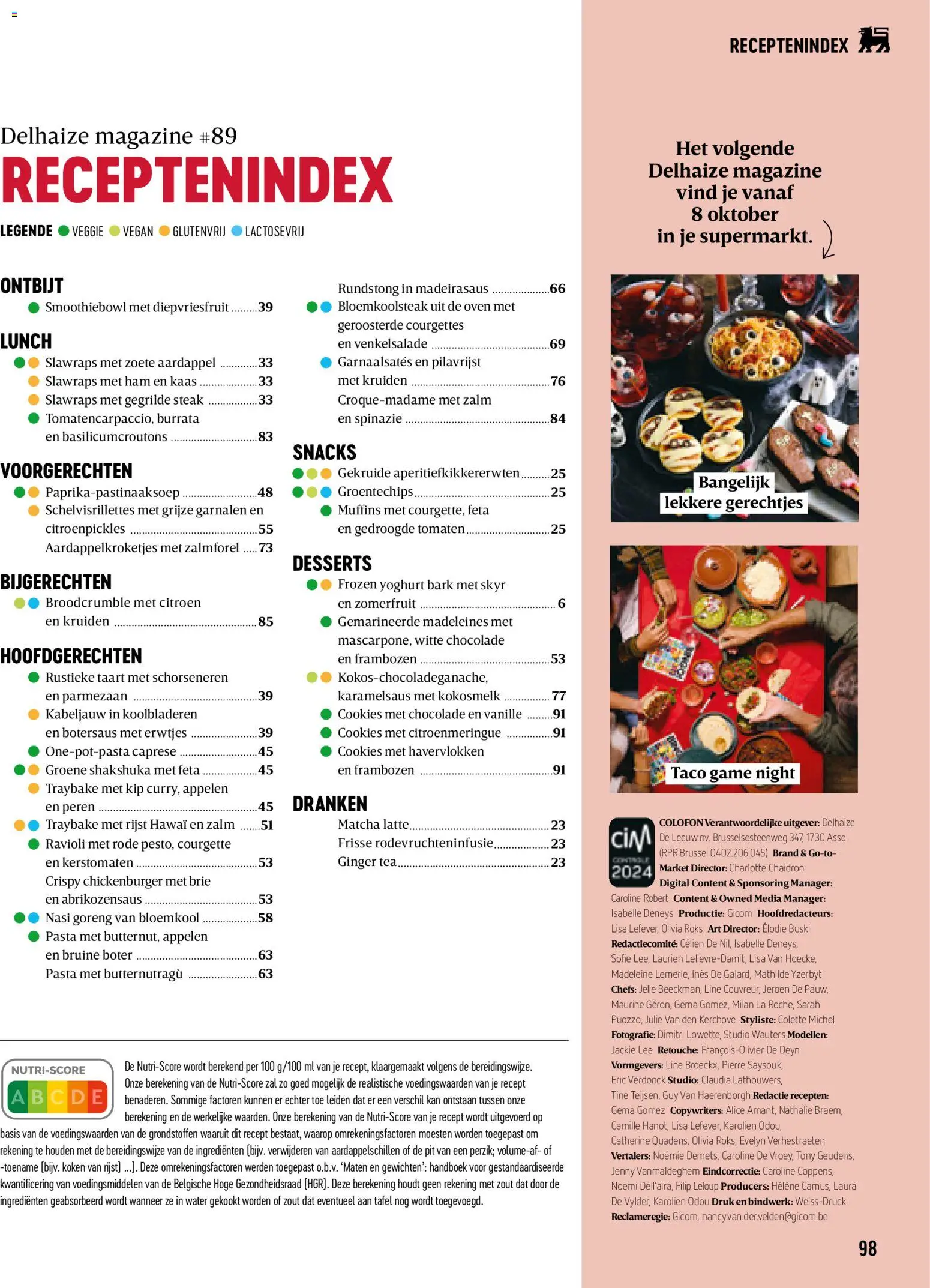 {H1} | Pagina: 98 | Producten: Steak, Witte chocolade, Dranken, Skyr