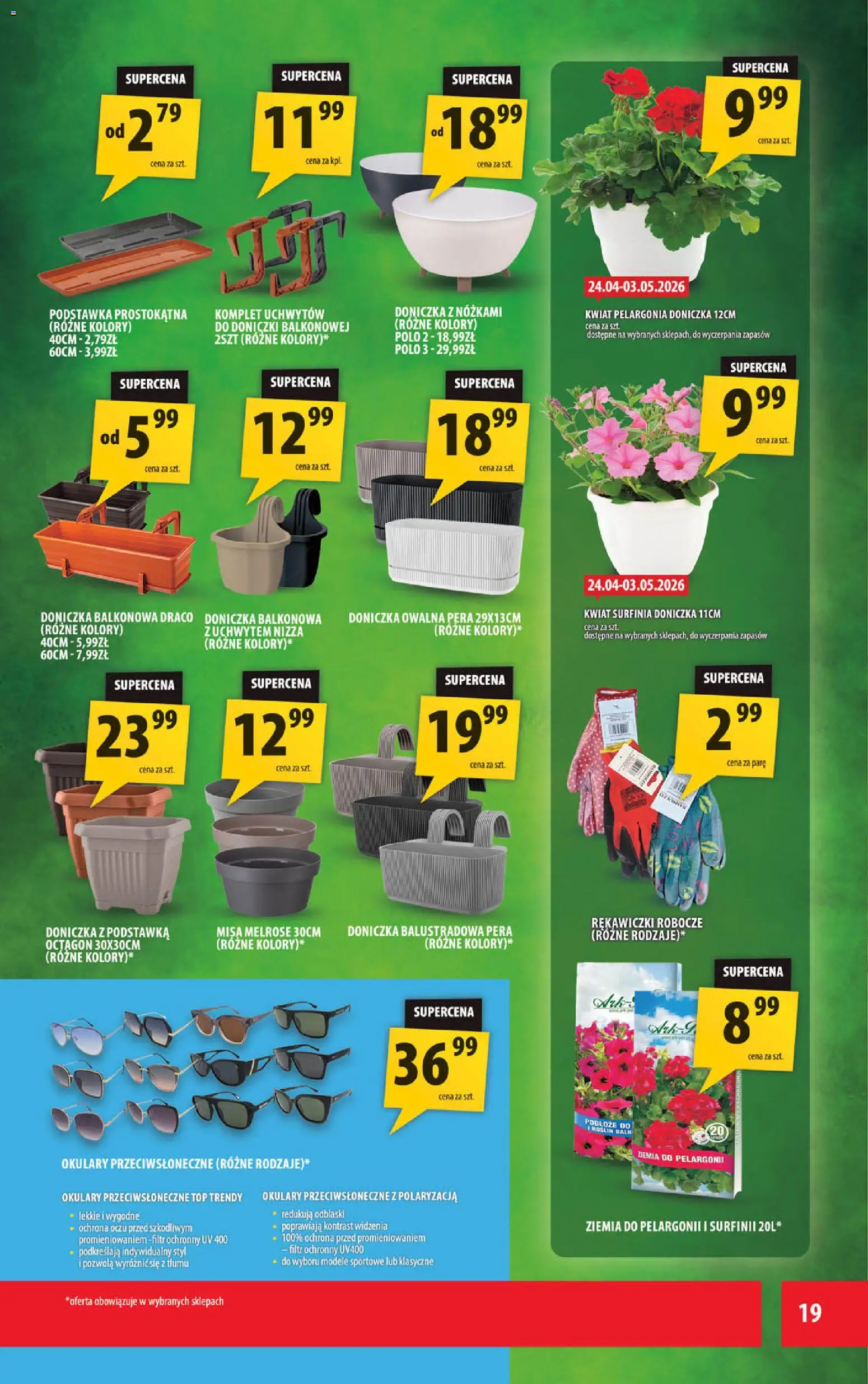 Arhelan gazetka od 24.04.2026 | Strona: 19 | Produkty: Rękawiczki, Ziemia, Doniczka, Doniczki