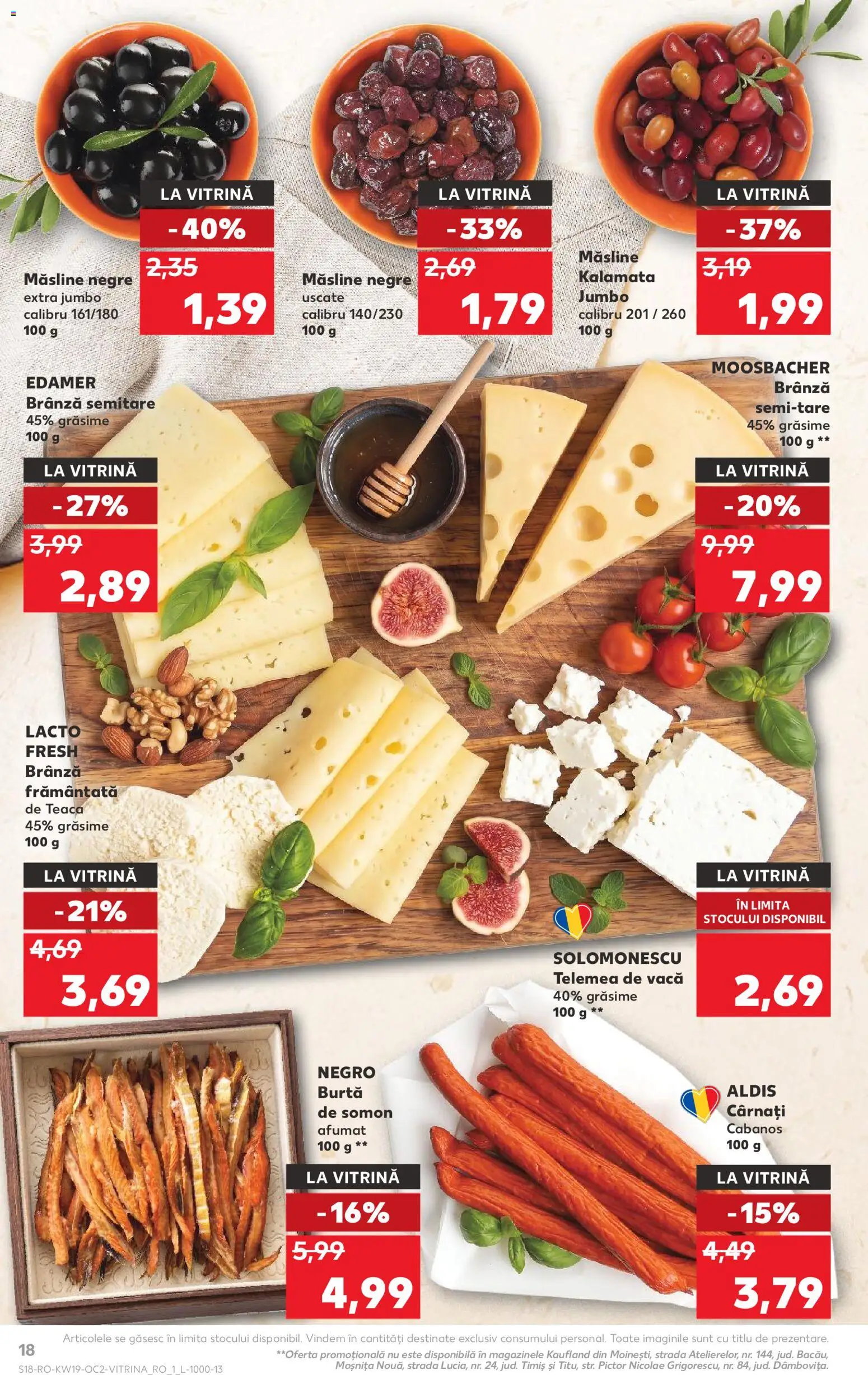 Noul catalog Kaufland – valabil de la 06.05.2026 | Pagină: 18 | Produse: Hijyenik ped, Măsline, Brânză, Cârnați