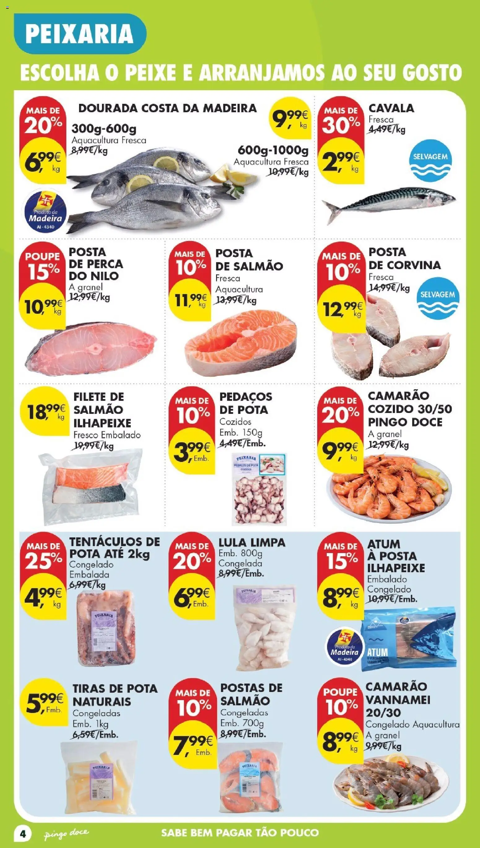 Pingo Doce Poupe Esta Semana Lojas Grandes │ válido de 29/09/2026 | Página: 4 | Produtos: Dourada, Atum, Perca, Filete