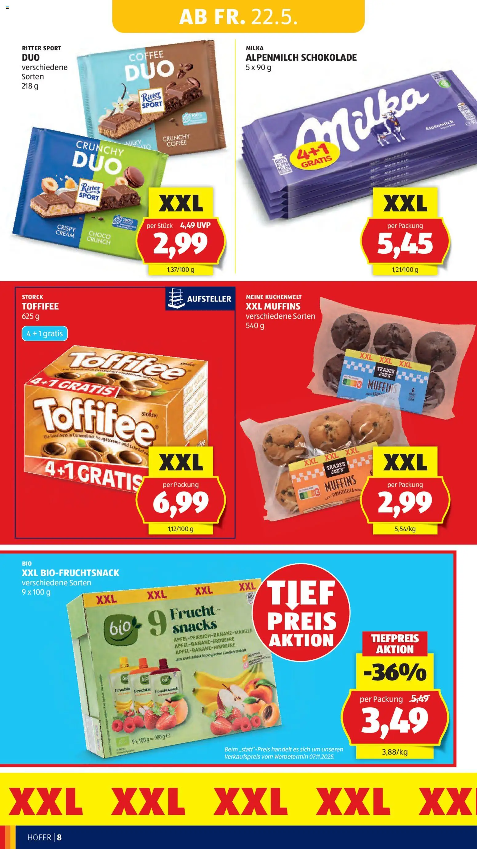 Hofer AT akciós ujság - amely érvényes a következő dátumtól: 22.05.2026 | Oldal: 12 | Termékek: Toffifee