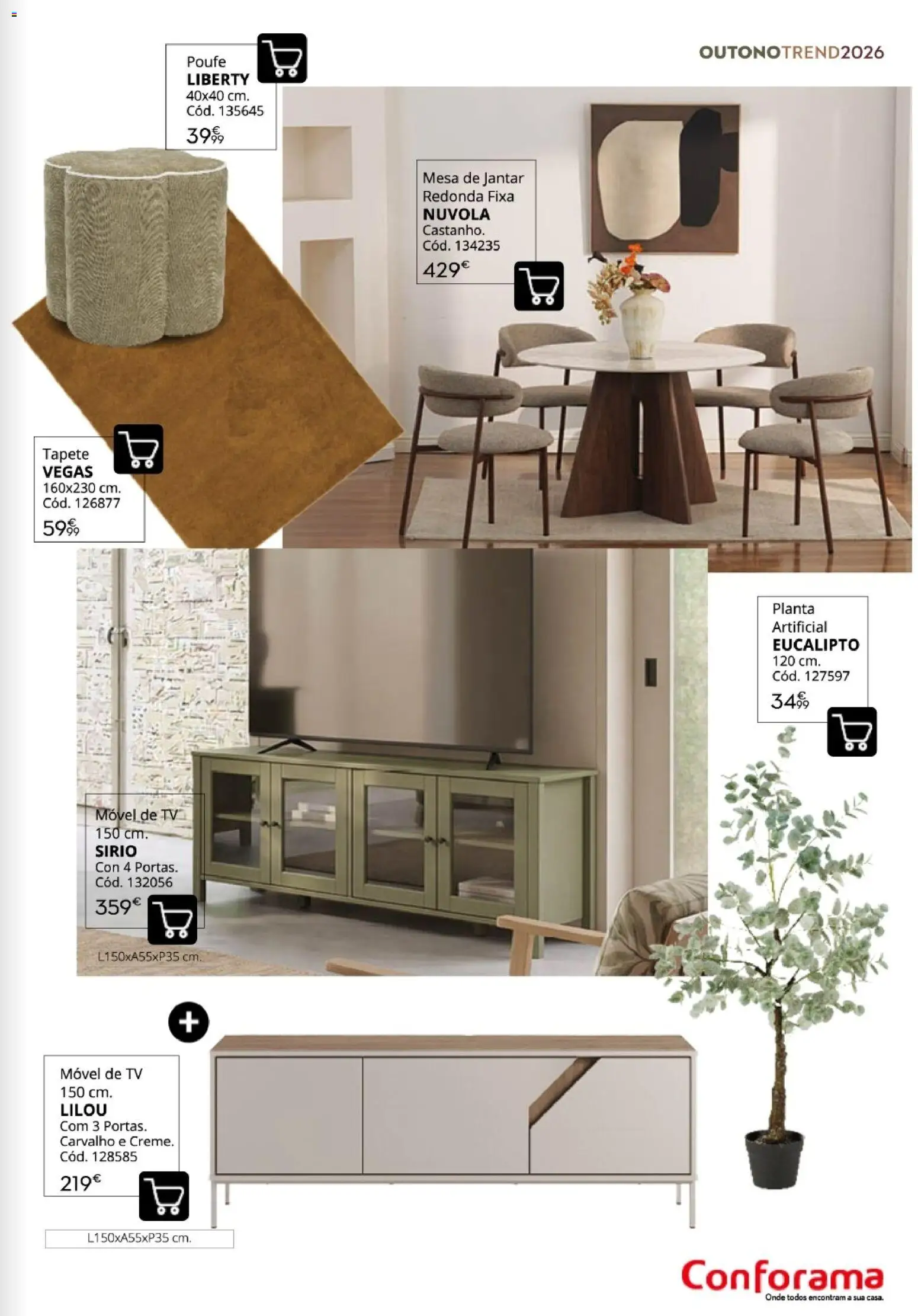 Conforama Outono Trend │ válido de 30/09/2026 | Página: 25 | Produtos: Mesa, Tapete, Mesa de jantar