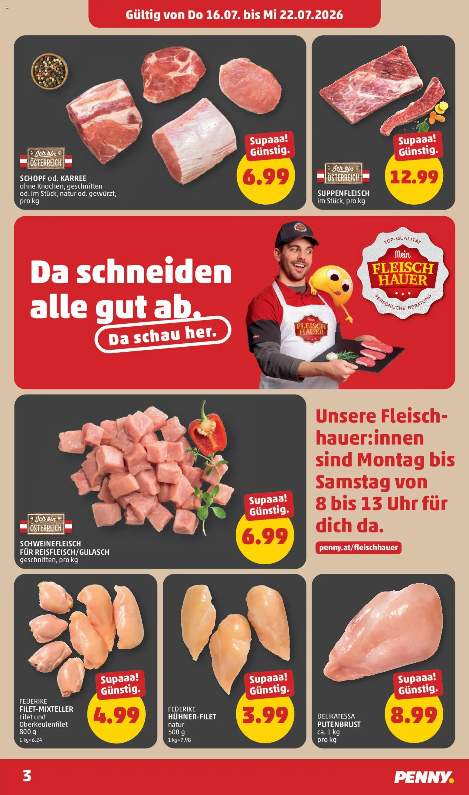Penny Markt Eröffnung in 7000 Eisenstadt gültig ab 16.07.2026 | Seite: 3 | Produkte: Uhr, Schweinefleisch