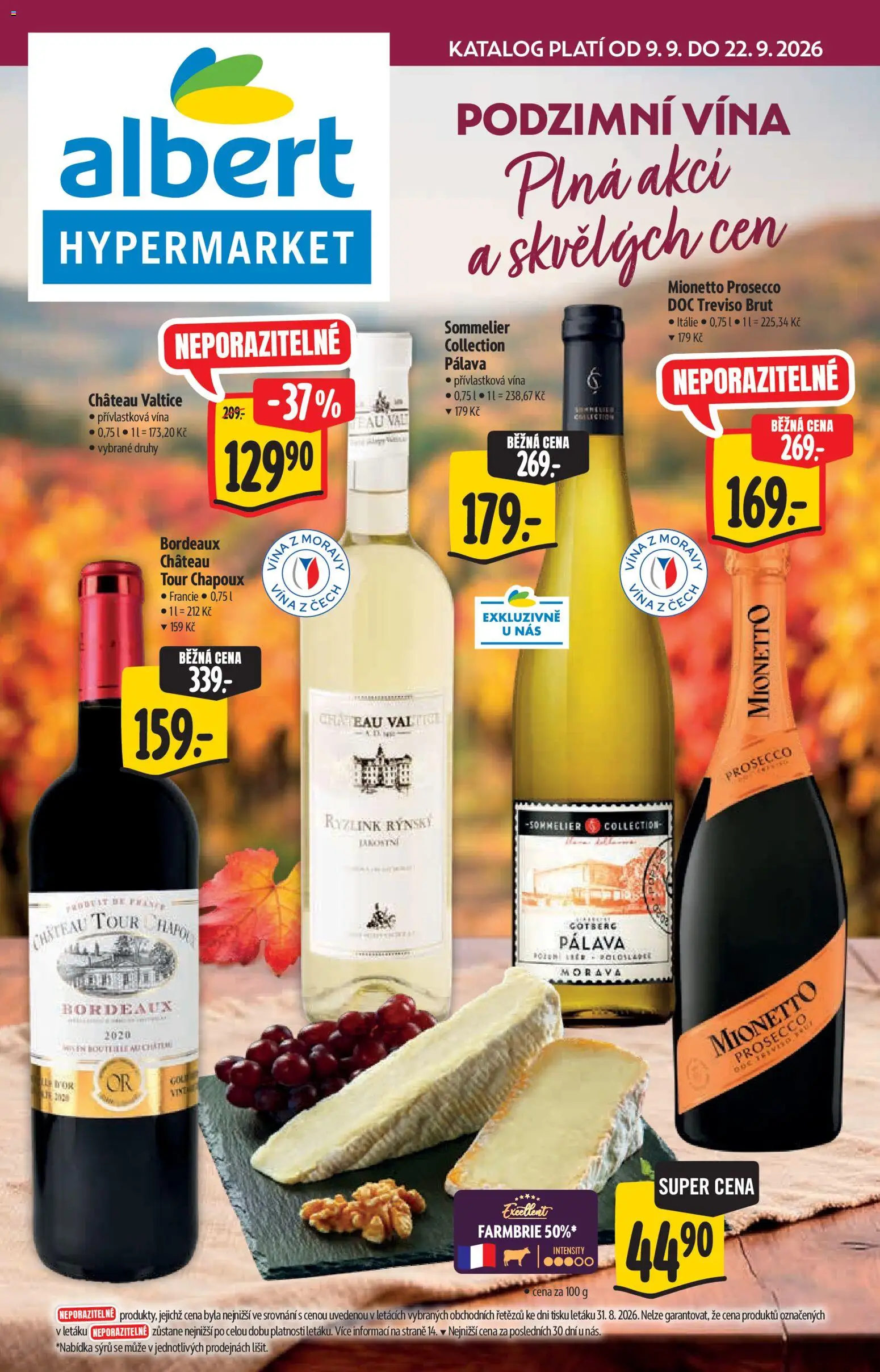 Albert katalog - Hypermarket - Víno od 09.09.2026 | Strana: 1 | Produkty: Mionetto Prosecco, Vál, Prosecco, Prosecco DOC