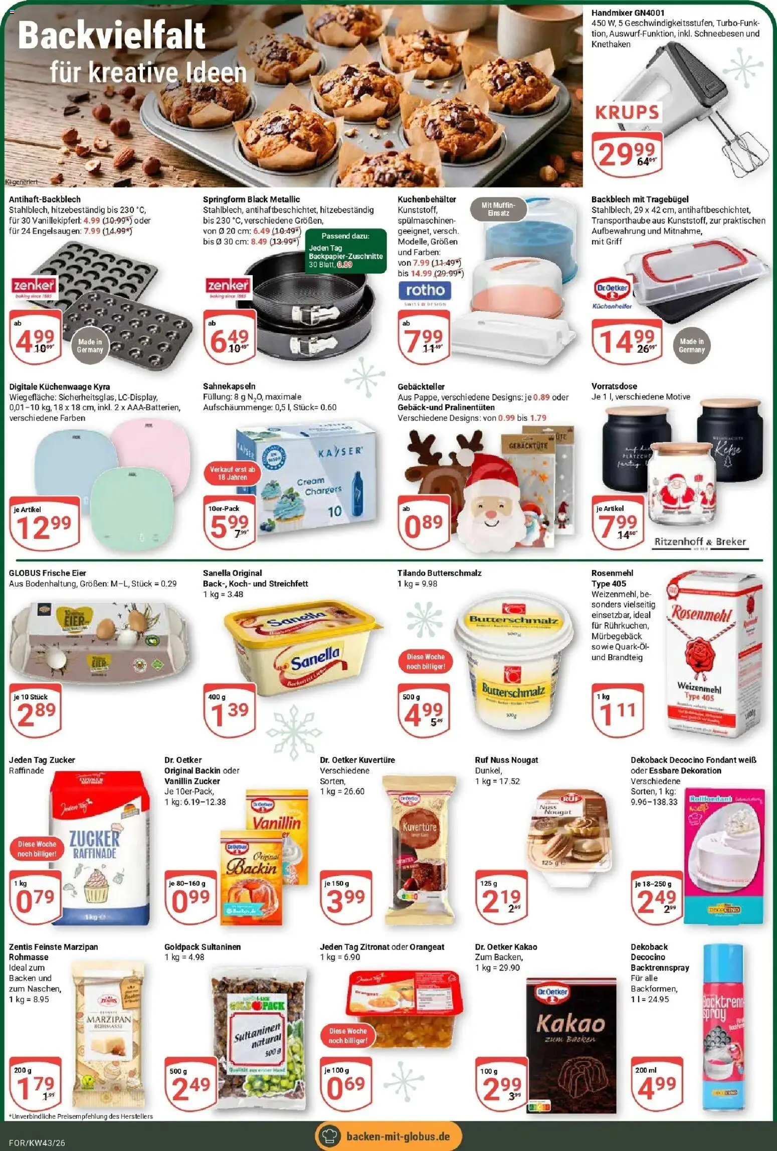 Globus Prospekt Forchheim (ab 19.10.2026) » Angebote online | Seite: 14 | Produkte: Eier, Weizenmehl, Handmixer, Zucker