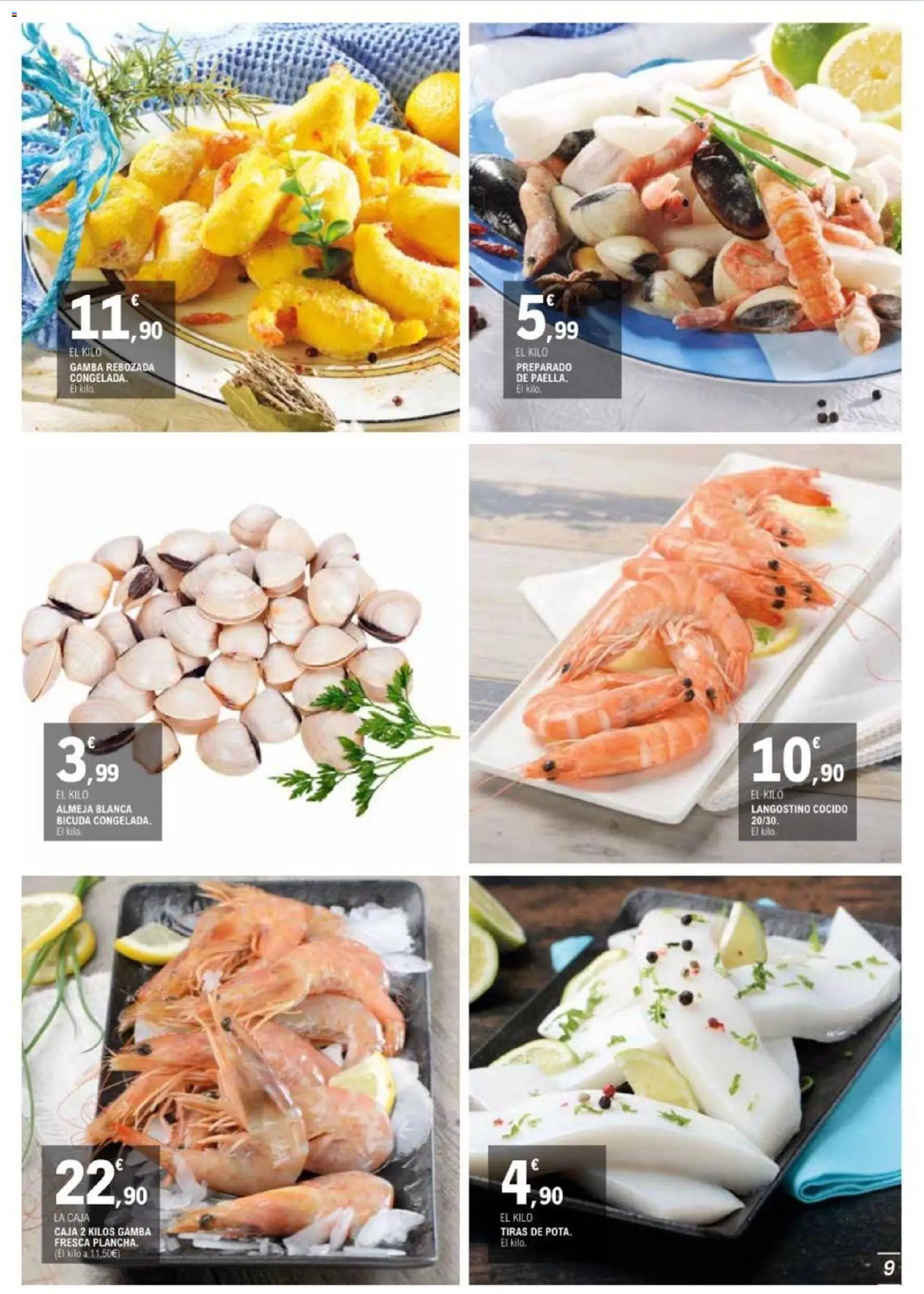 E.Leclerc folleto Salamanca │ válido desde el 17.06.2026 | Página: 9 | Productos: Caja, Langostino, Gamba