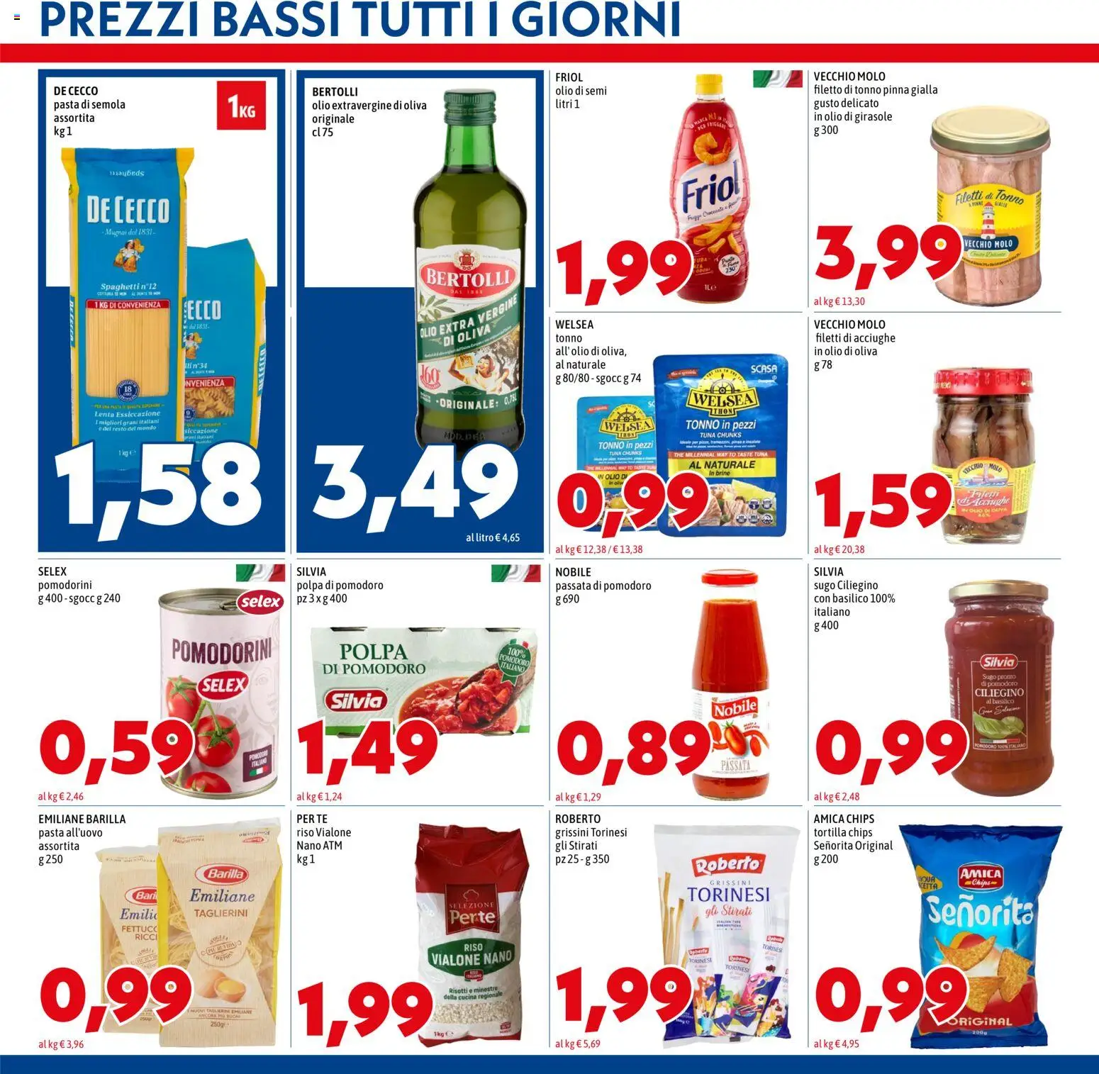 Volantino Mega del 01/10/2026 | Pagina: 9 | Prodotti: Riso, Olio di girasole, Sugo, Spaghetti