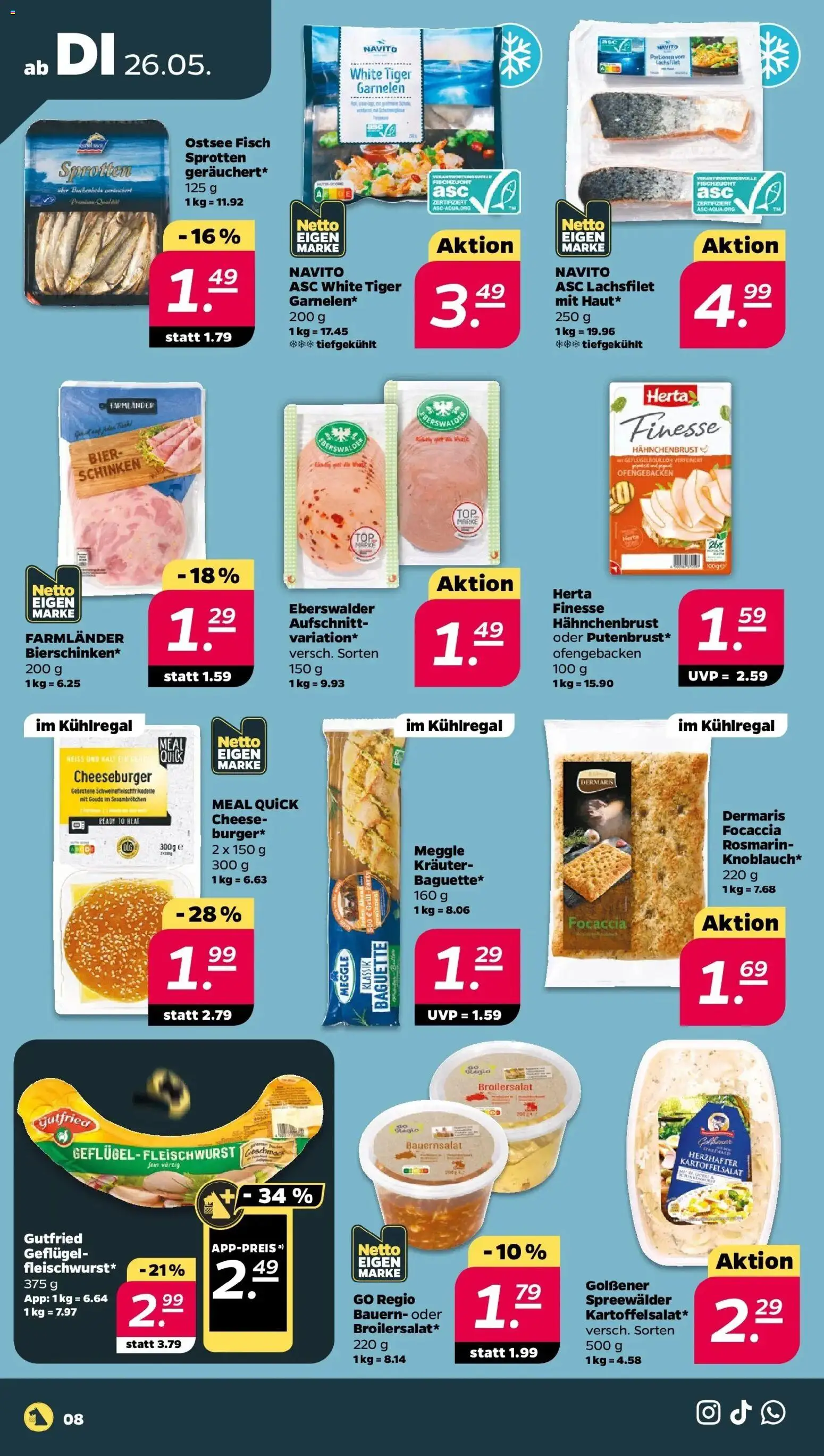 Netto Wochenangebote – gültig ab 26.05.2026 | Seite: 8 | Produkte: Grill, Garnelen, Fisch, Schinken
