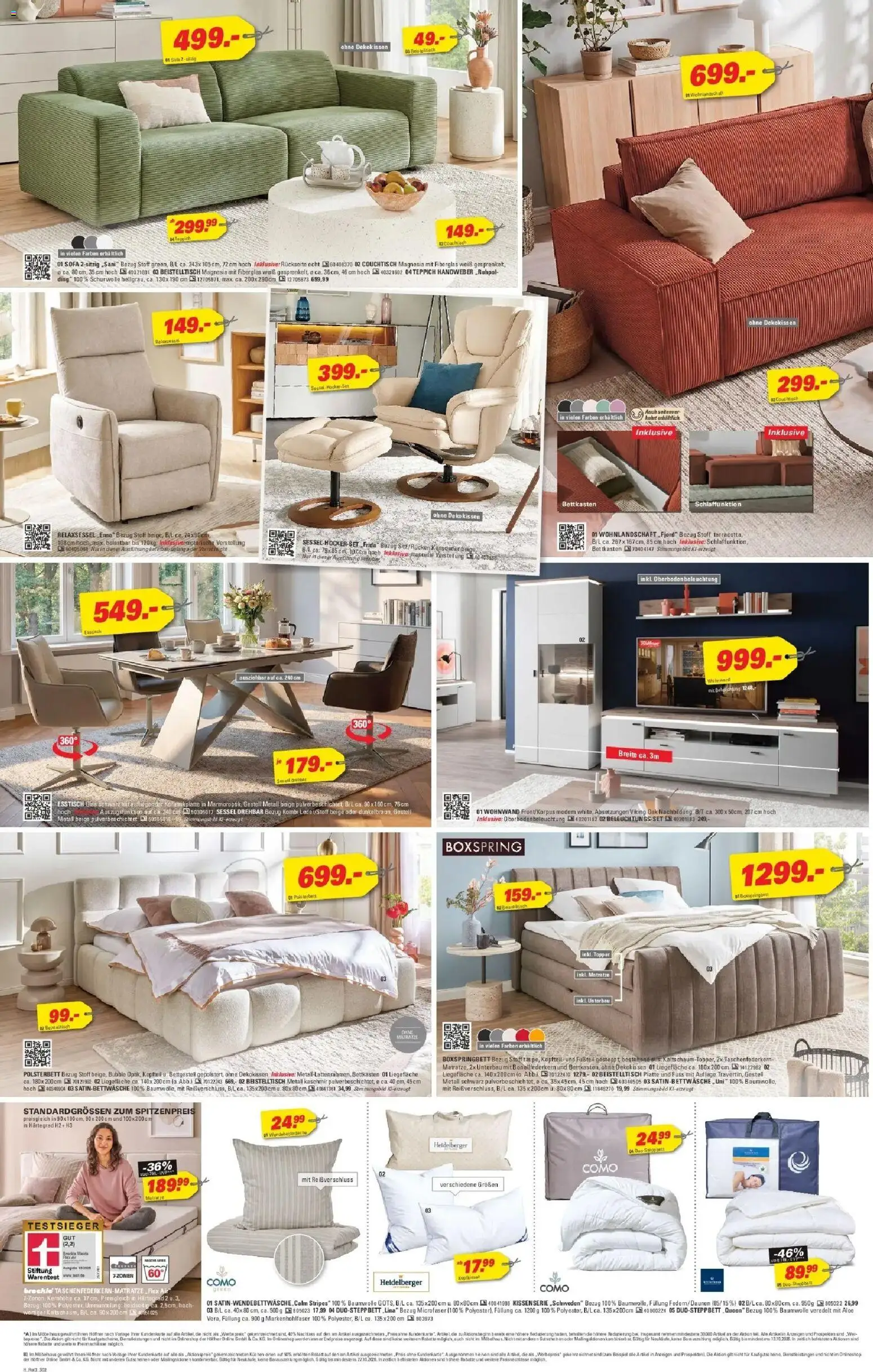 Höffner Prospekt Barsbüttel – gültig ab 30.09.2026 | Seite: 2 | Produkte: Relaxsessel, Boxspringbett, Couchtisch, Teppich