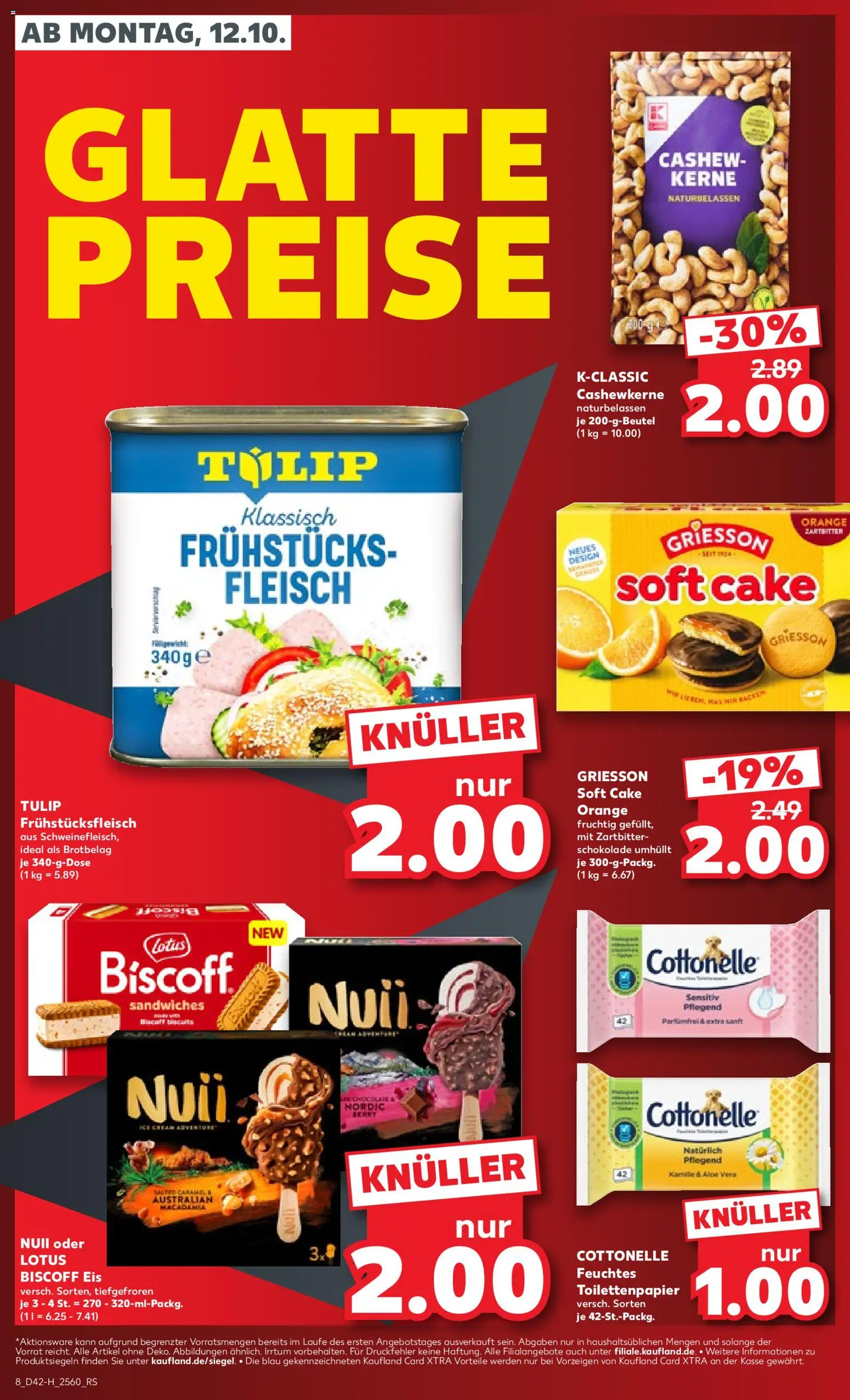 Kaufland Německo leták - Glatte Preise od 12.10.2026 | Strana: 8 | Produkty: Lotus Biscoff, Aloe vera, Lotus
