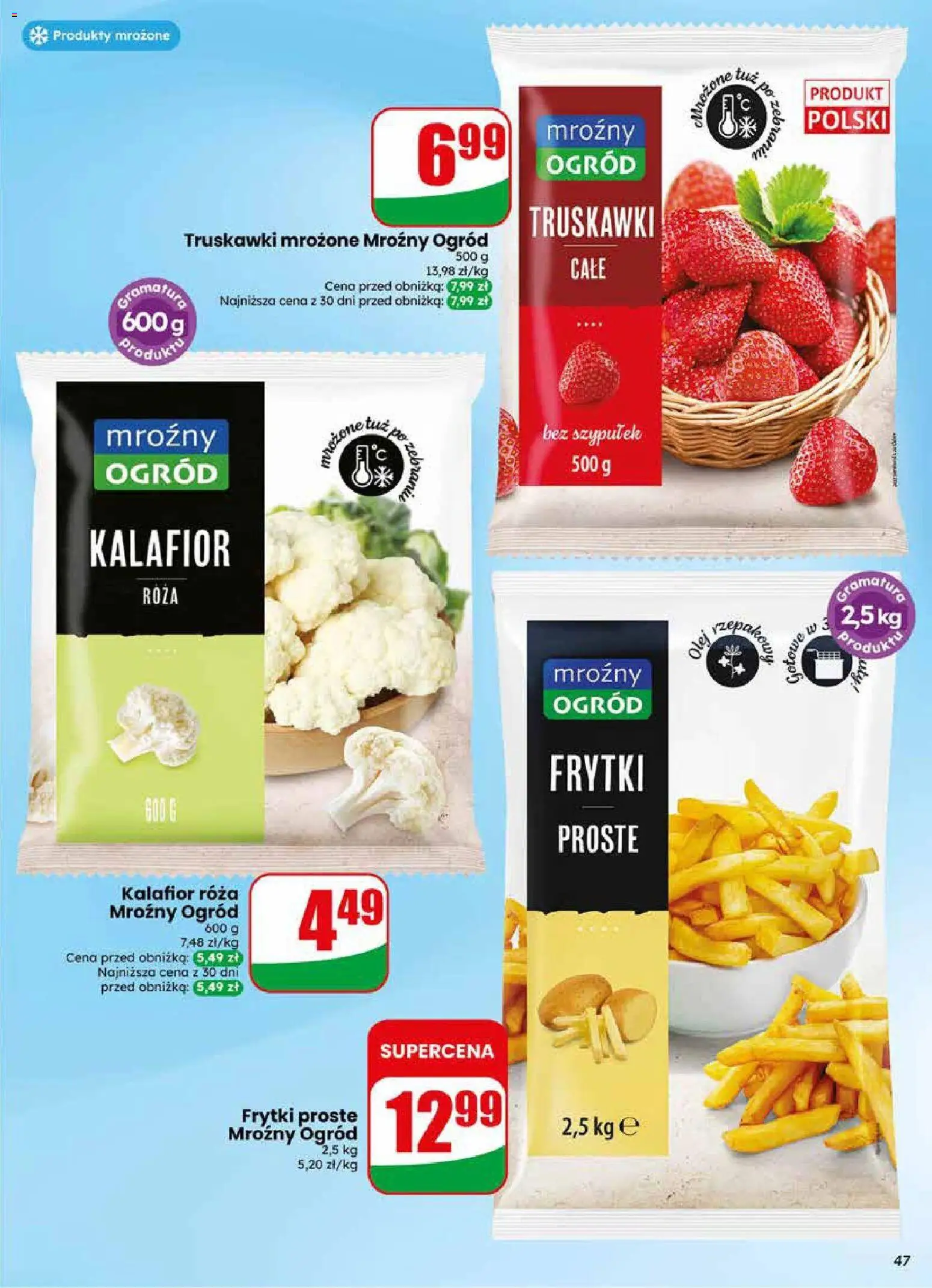 Dino gazetka od 20.05.2026 | Strona: 47 | Produkty: Kalafior, Truskawki, Frytki