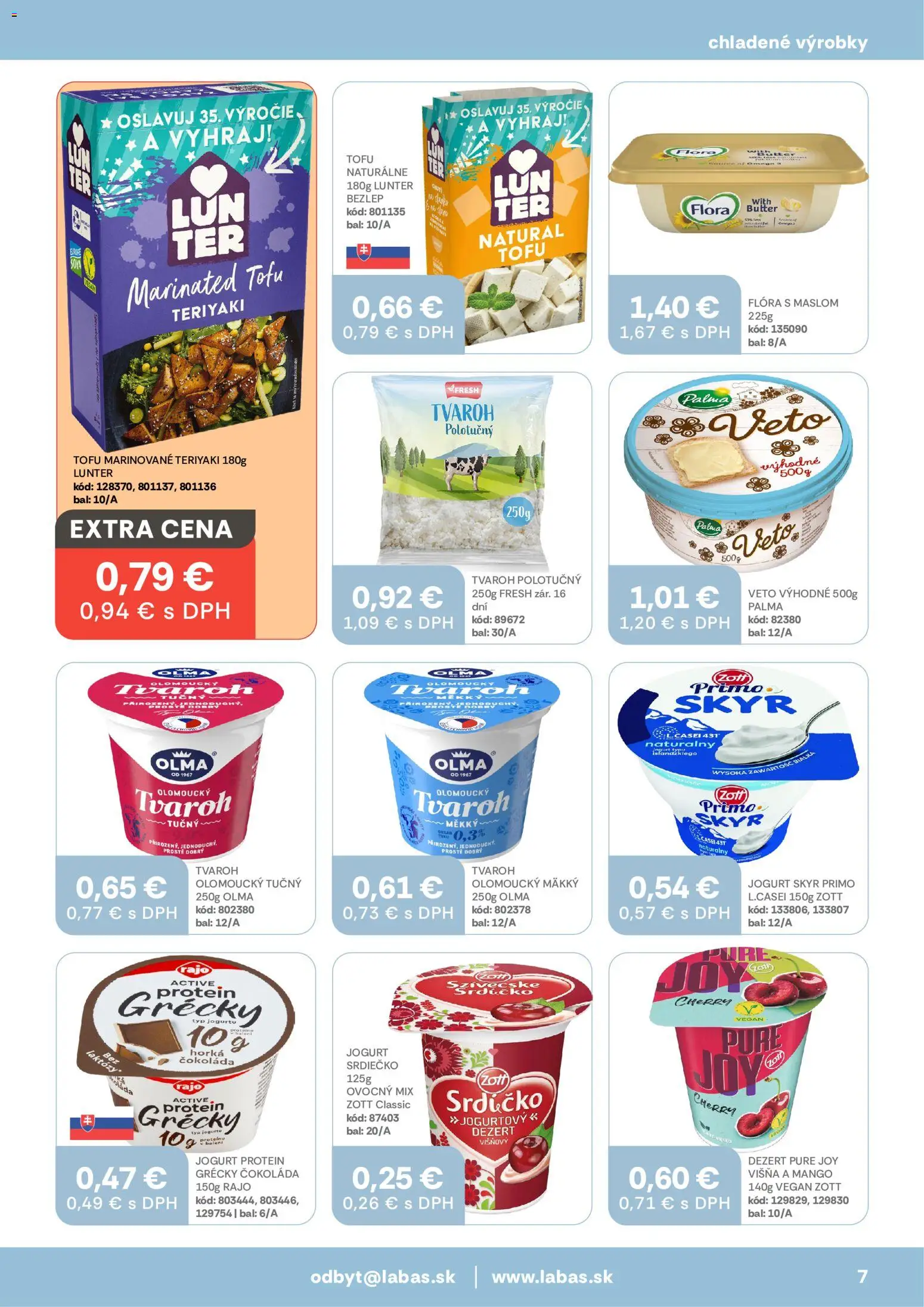 Nové Labaš akcie – leták je platný od 25.08.2026 | Strana: 7 | Produkty: Tofu, Protein, Mango, Dezert