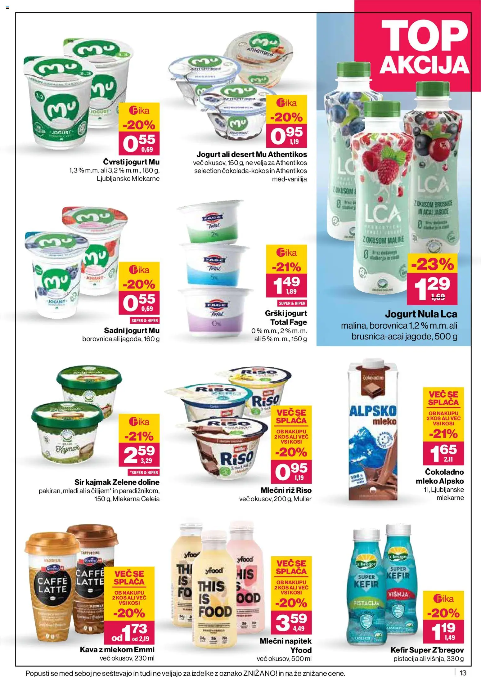 Novi Mercator katalog ponudbe – veljaven od 18.06.2026 | Stran: 13 | Izdelki: Grški jogurt, Kajmak, Riz, Maline