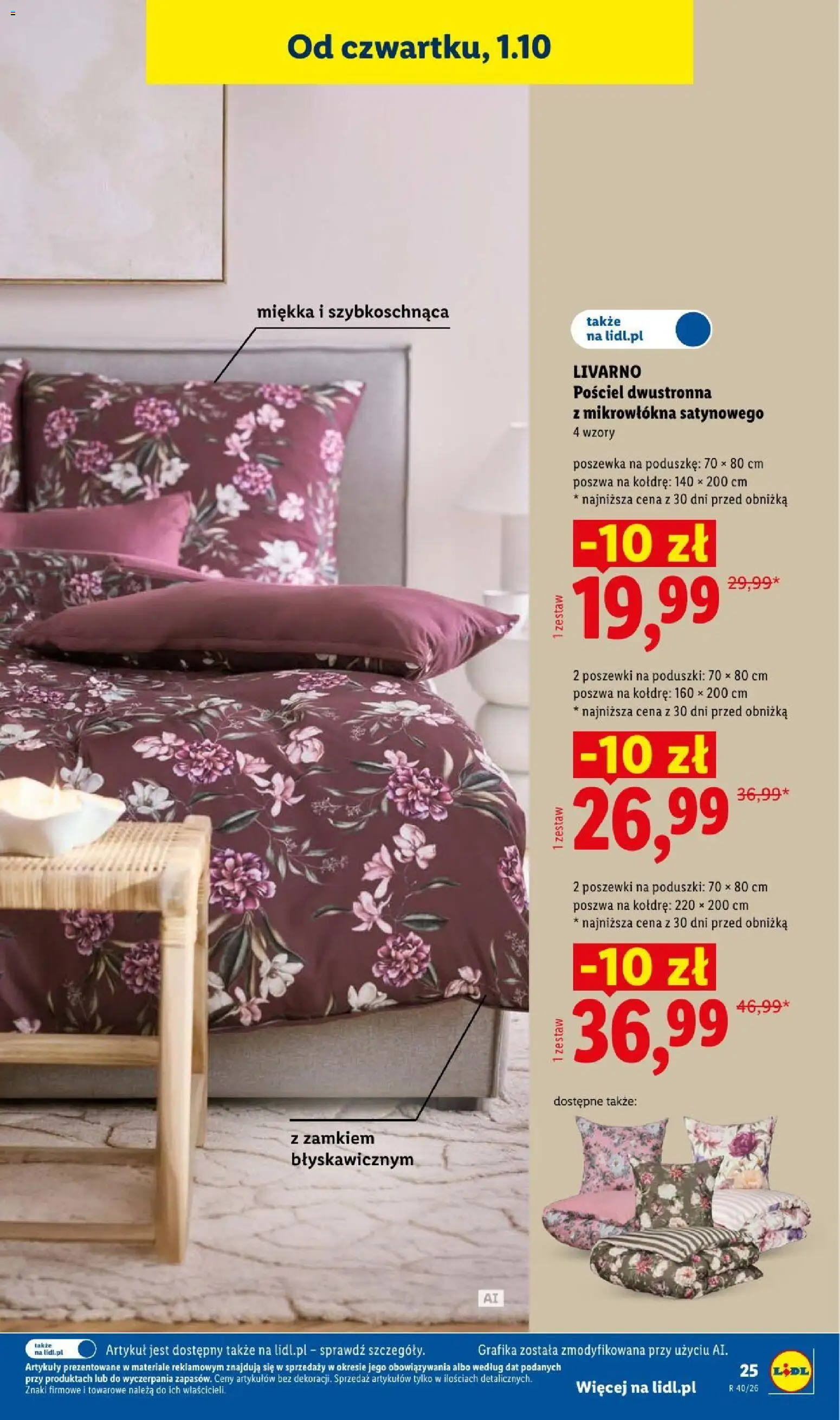 Lidl Katalog od 28.09.2026 | Strona: 33 | Produkty: Pościel, Poszewki na poduszki