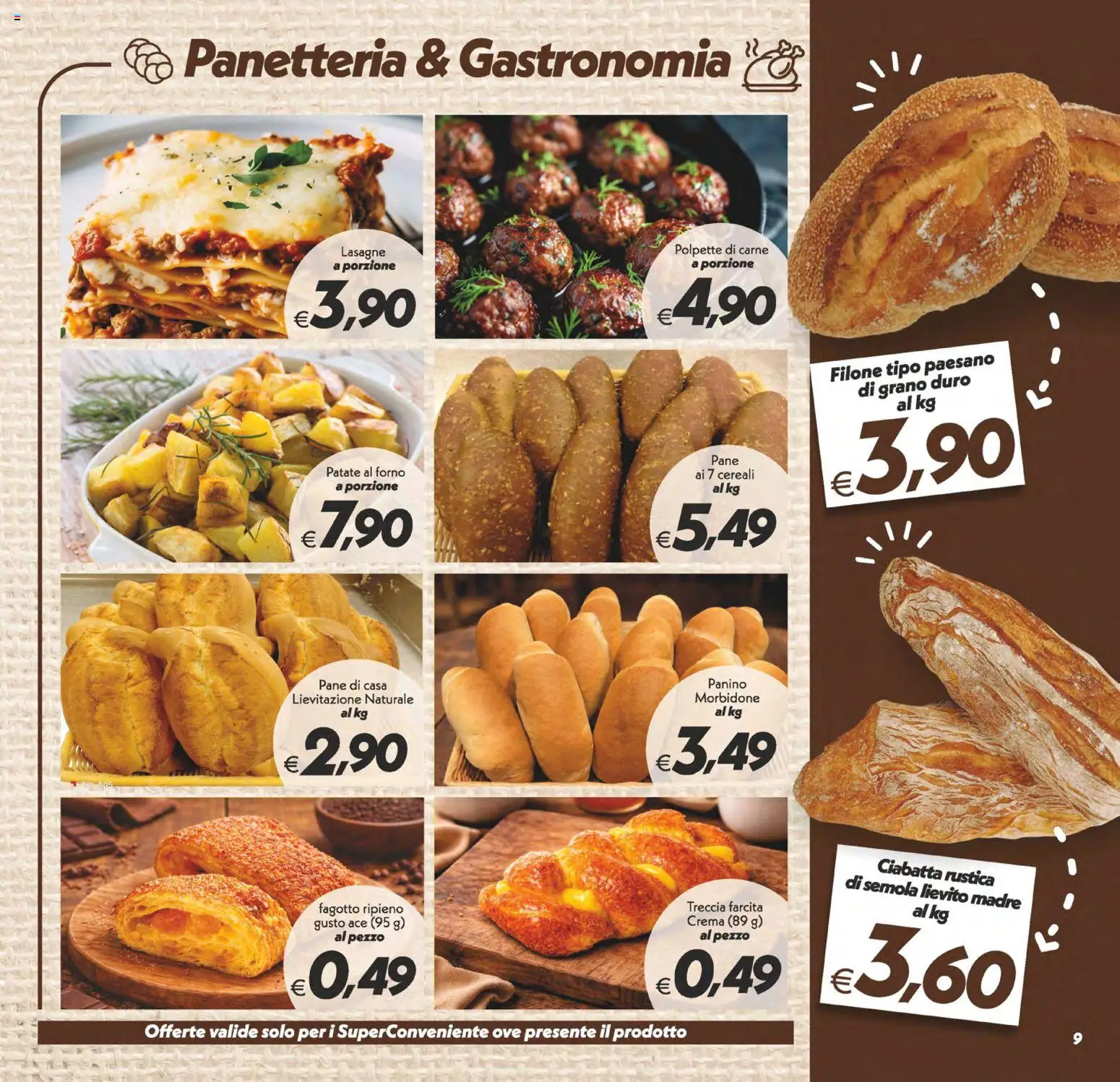 Volantino SuperConveniente del 29.05.2026 | Pagina: 9 | Prodotti: Pane, Patate, Forno, Polpette
