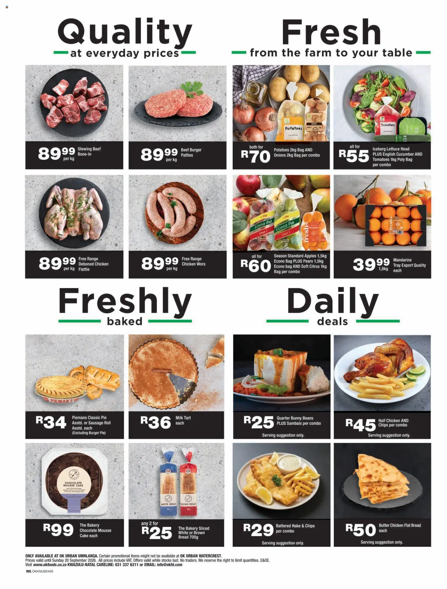 New OK Foods catalogue – valid from 09/09/2026 | Page: 2 | Products: Chocolate, Chicken, Apples, Onions