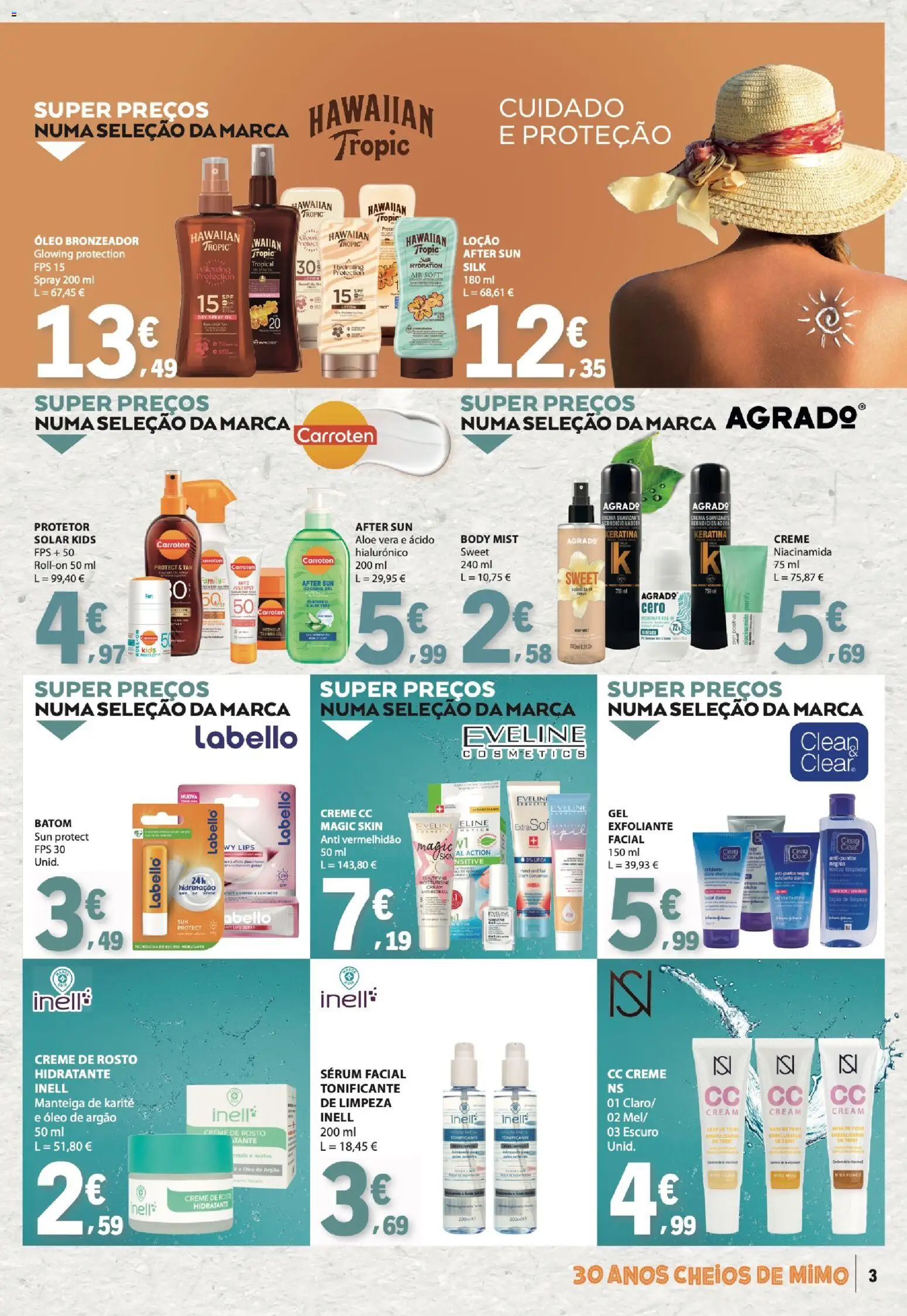 E.Leclerc Especial Beleza │ válido de 30/06/2026 | Página: 3 | Produtos: creme CC, Batom, Manteiga, Creme