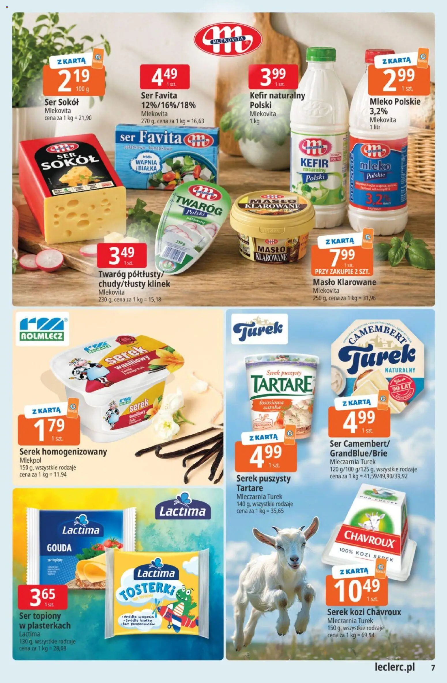 E.Leclerc gazetka od 19.05.2026 | Strona: 7 | Produkty: Ser topiony, Kefir, Kefir naturalny, Ser