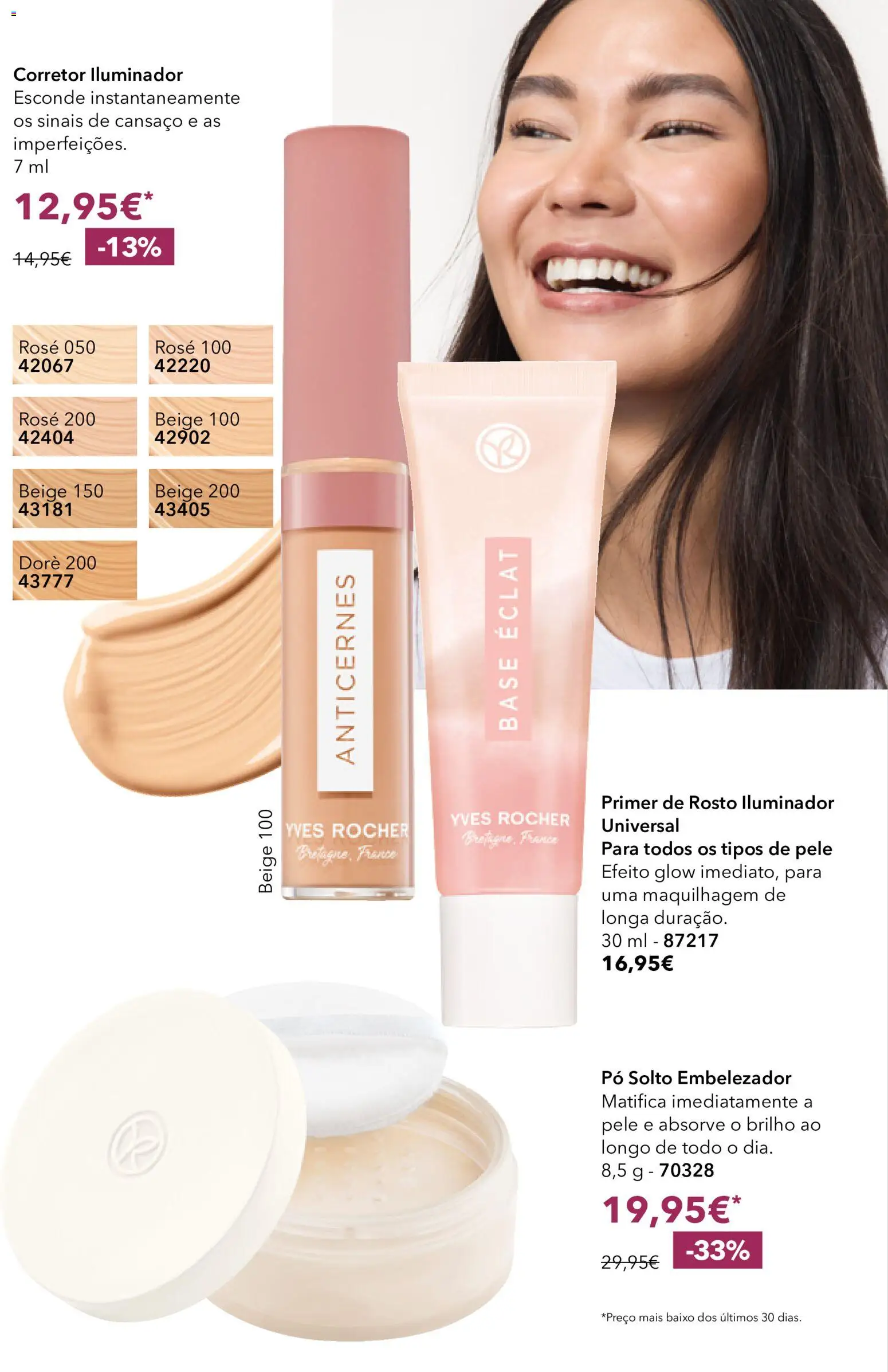 Yves Rocher Catalogo 13 │ válido de 21/10/2026 | Página: 12 | Produtos: Iluminador, Pó, Primer, Base