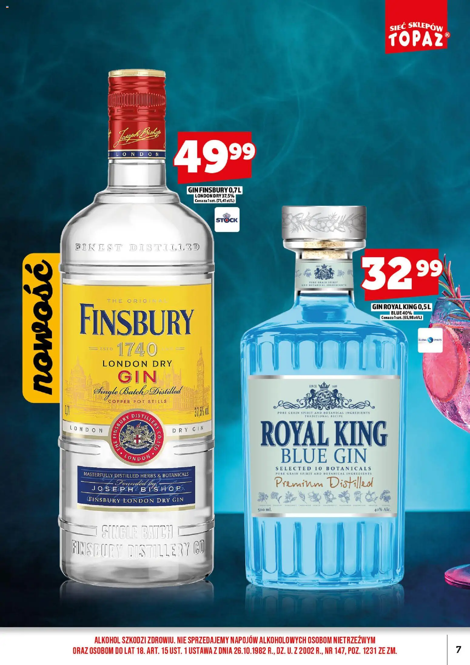 Topaz gazetka alkoholowa od 01.09.2026 | Strona: 9 | Produkty: London dry gin, Blue gin, Gin, Alkohol