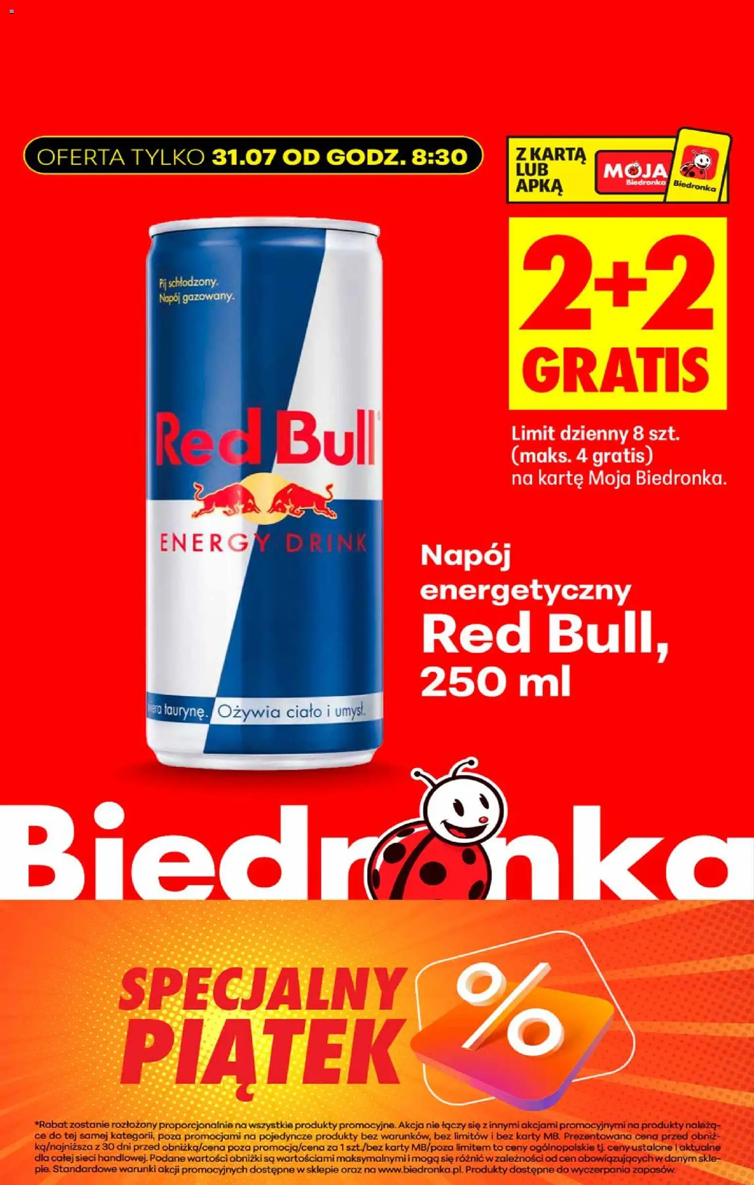 Biedronka gazetka - Okazje piątek od 31.07.2026 | Strona: 11 | Produkty: Karta, Red bull