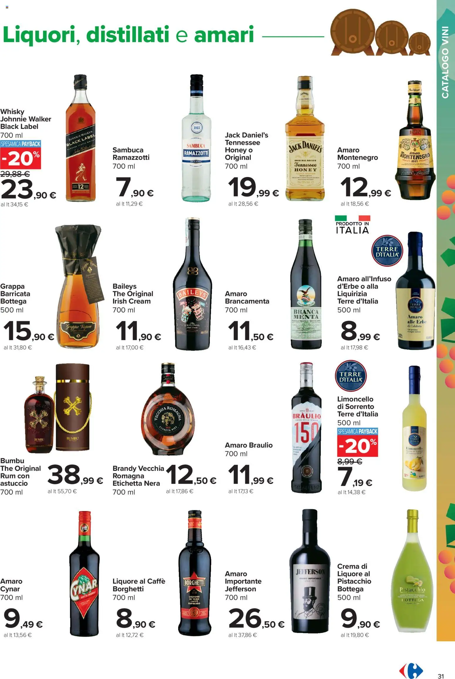 Volantino Carrefour del 05/10/2026 | Pagina: 31 | Prodotti: Pistacchio, Caffè, Limoncello, Grappa