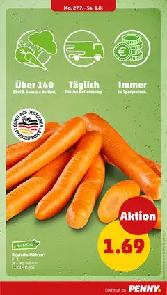 Penny Prospekt ab 27.07.2026 gültig | Seite: 7 | Produkte: Mohren, Gemüse, Obst