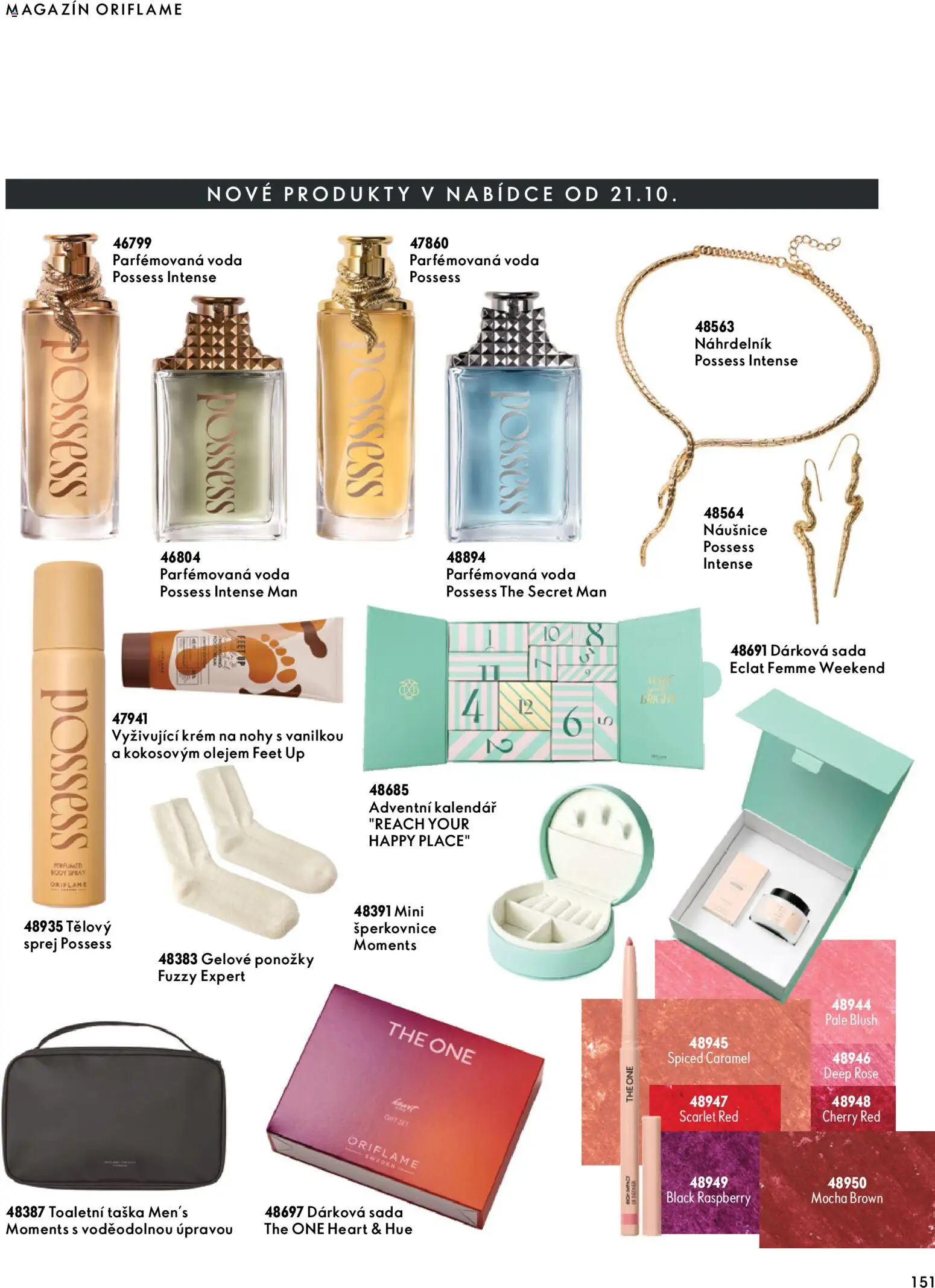 Oriflame katalog Novage+ Proceuticals od 30.09.2026 | Strana: 151 | Produkty: Ponožky, Adventní kalendář, Taška, Naušnice