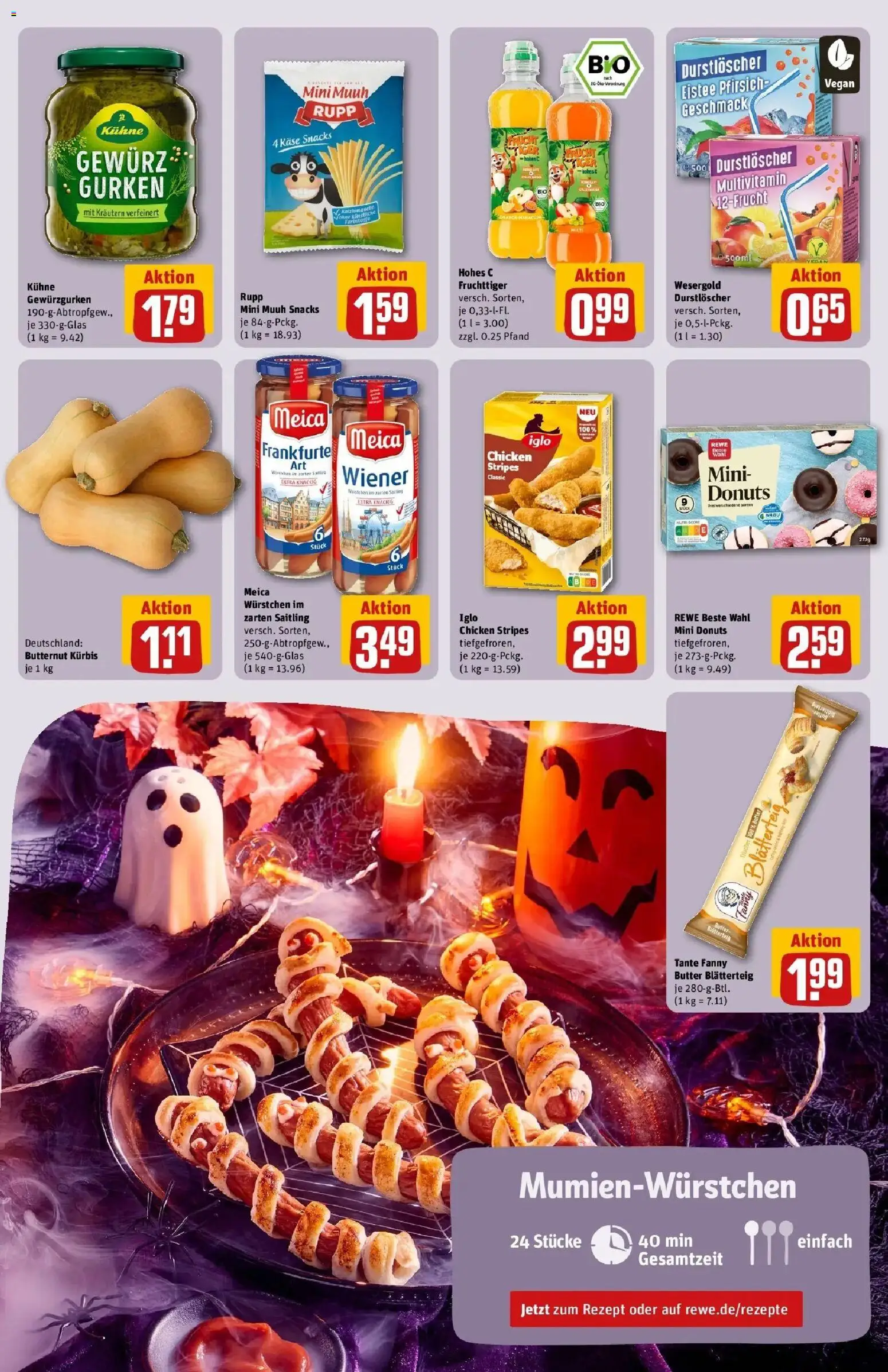 REWE Prospekt ab 26.10.2026 zum Blättern » Angebote | Seite: 5 | Produkte: Butter, Iglo, Meica, Gurken