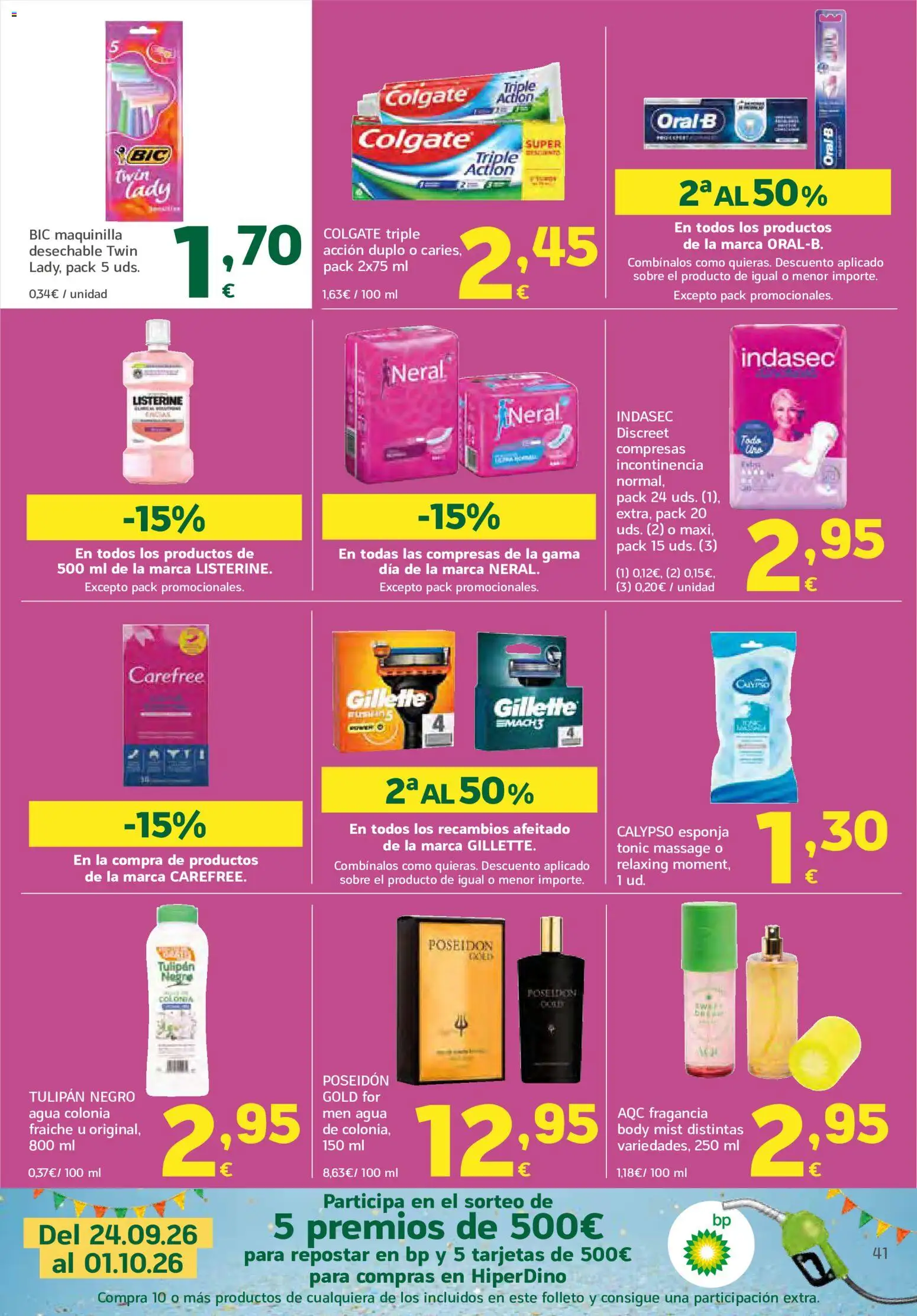 HiperDino folleto │ válido desde el 24/09/2026 | Página: 41 | Productos: Fragancia, Compresas, Body, Agua